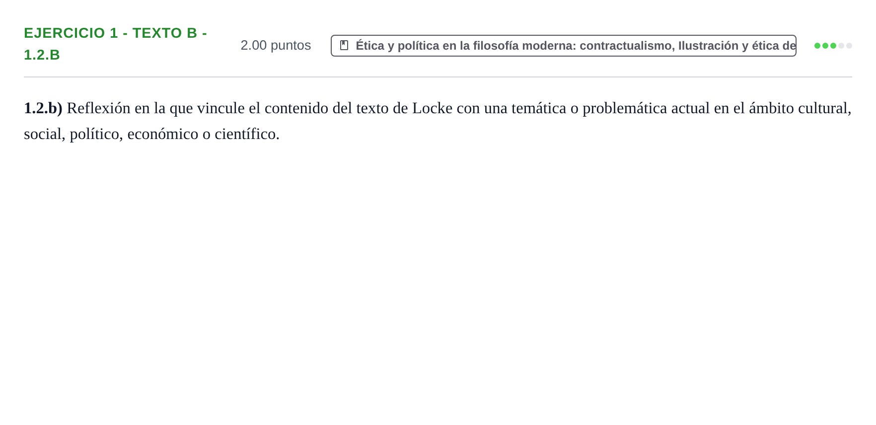 Enunciado: Ejercicio 1 - Texto B - 1.2.b · Historia de la Filosofía PAU Extremadura Ordinaria 2025