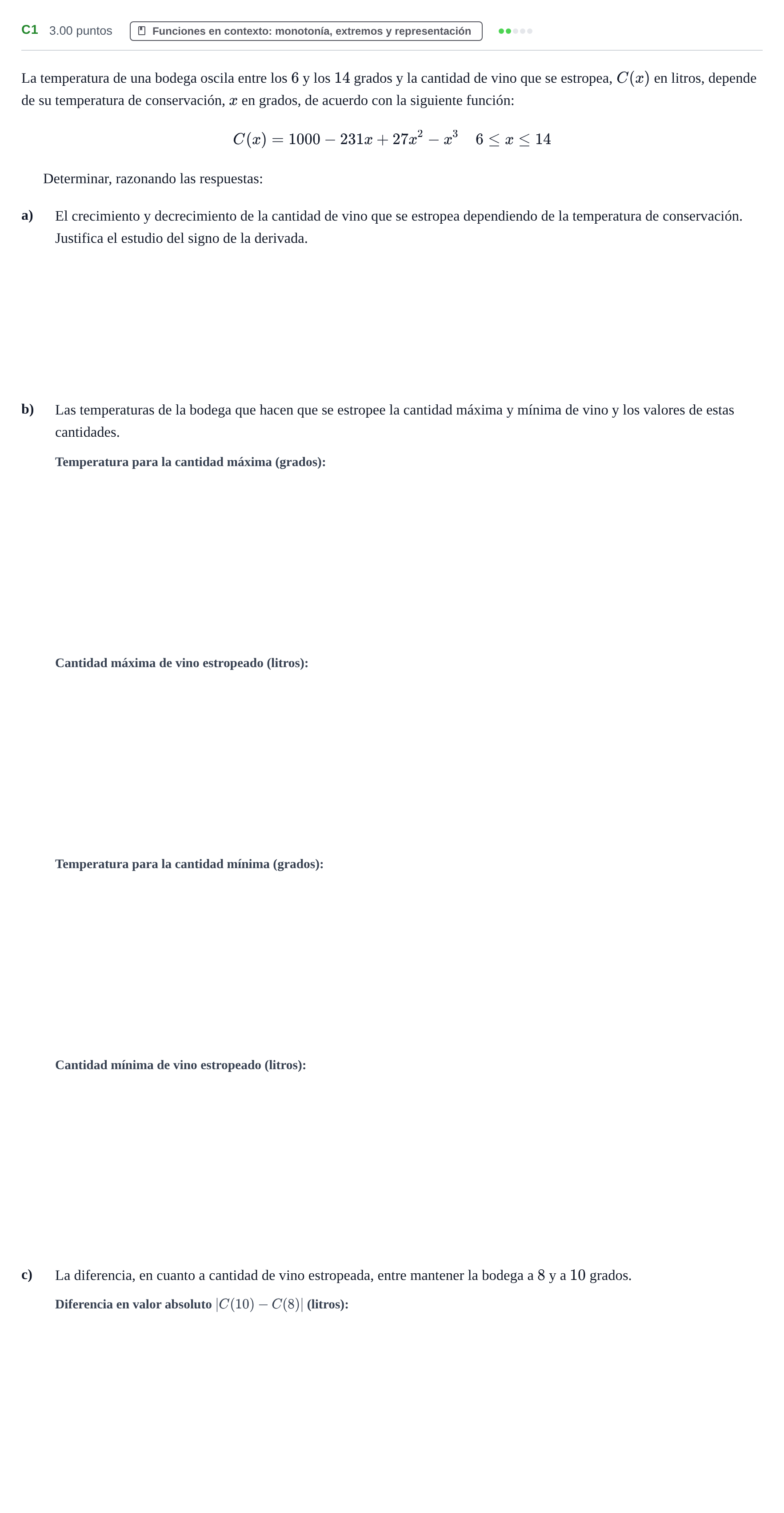 Enunciado: Ejercicio C1 · Matemáticas aplicadas a las Ciencias Sociales II PAU Extremadura Ordinaria 2025