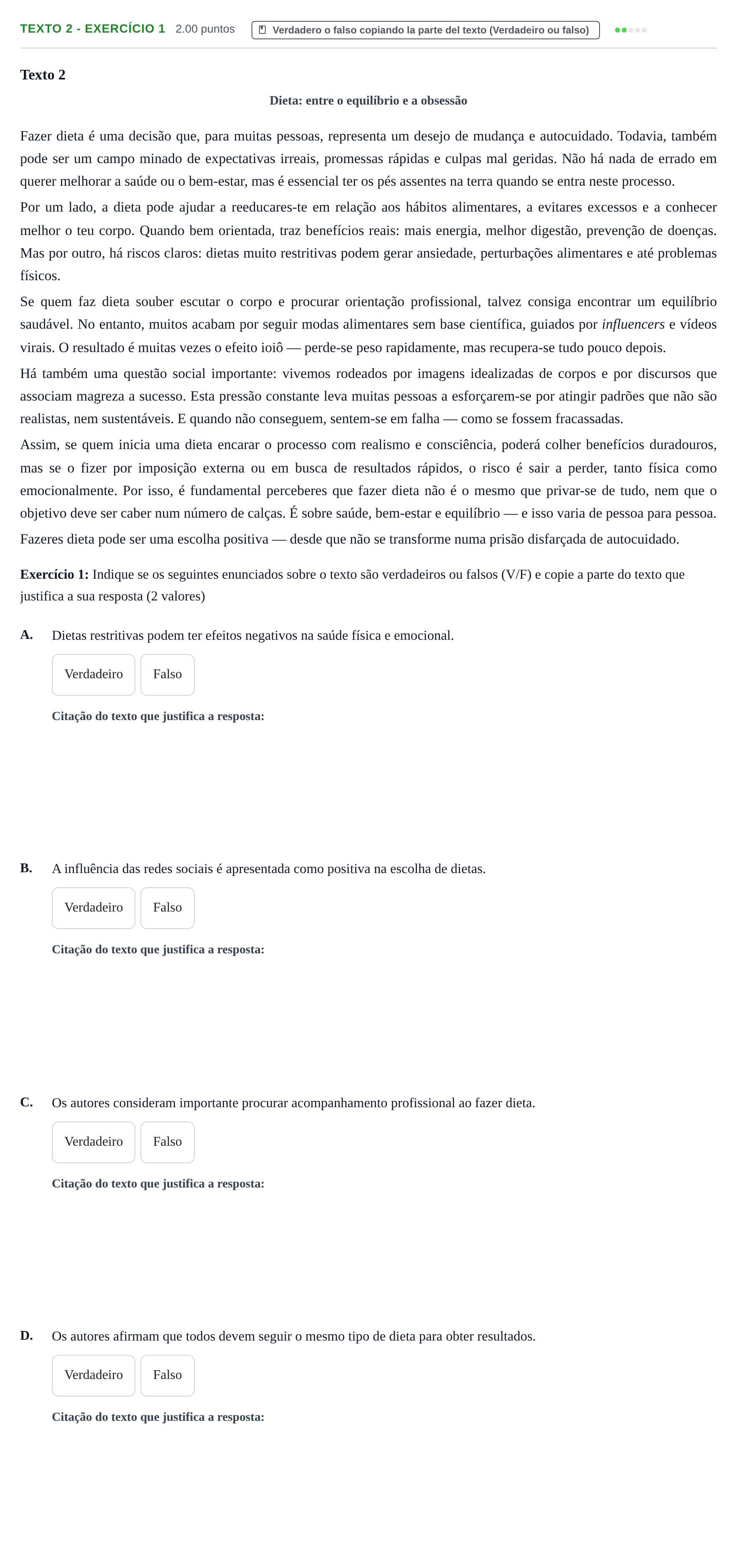 Enunciado: Ejercicio Texto 2 - Exercício 1 · Portugués PAU Extremadura Ordinaria 2025