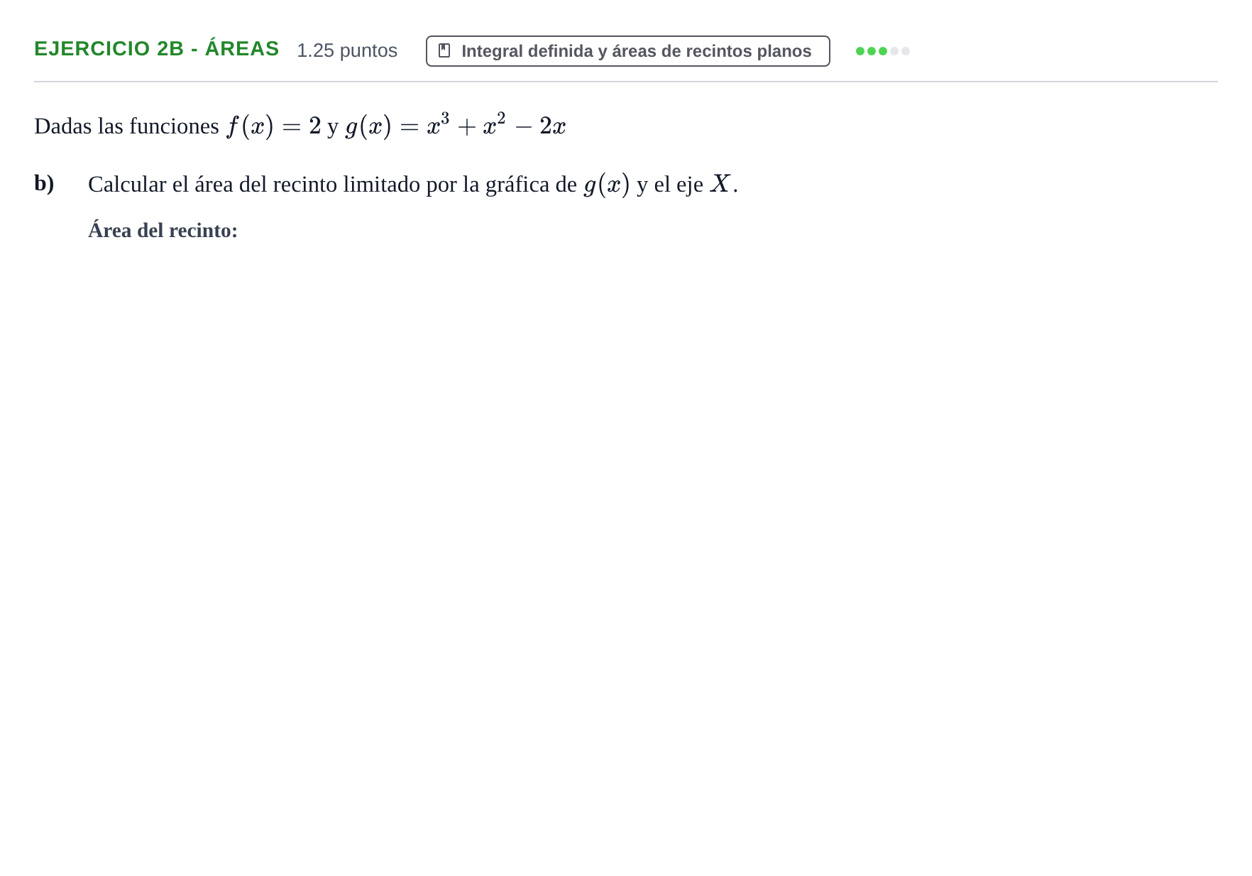 Enunciado: Ejercicio 2B - Áreas · Matemáticas II PAU Extremadura Ordinaria 2025
