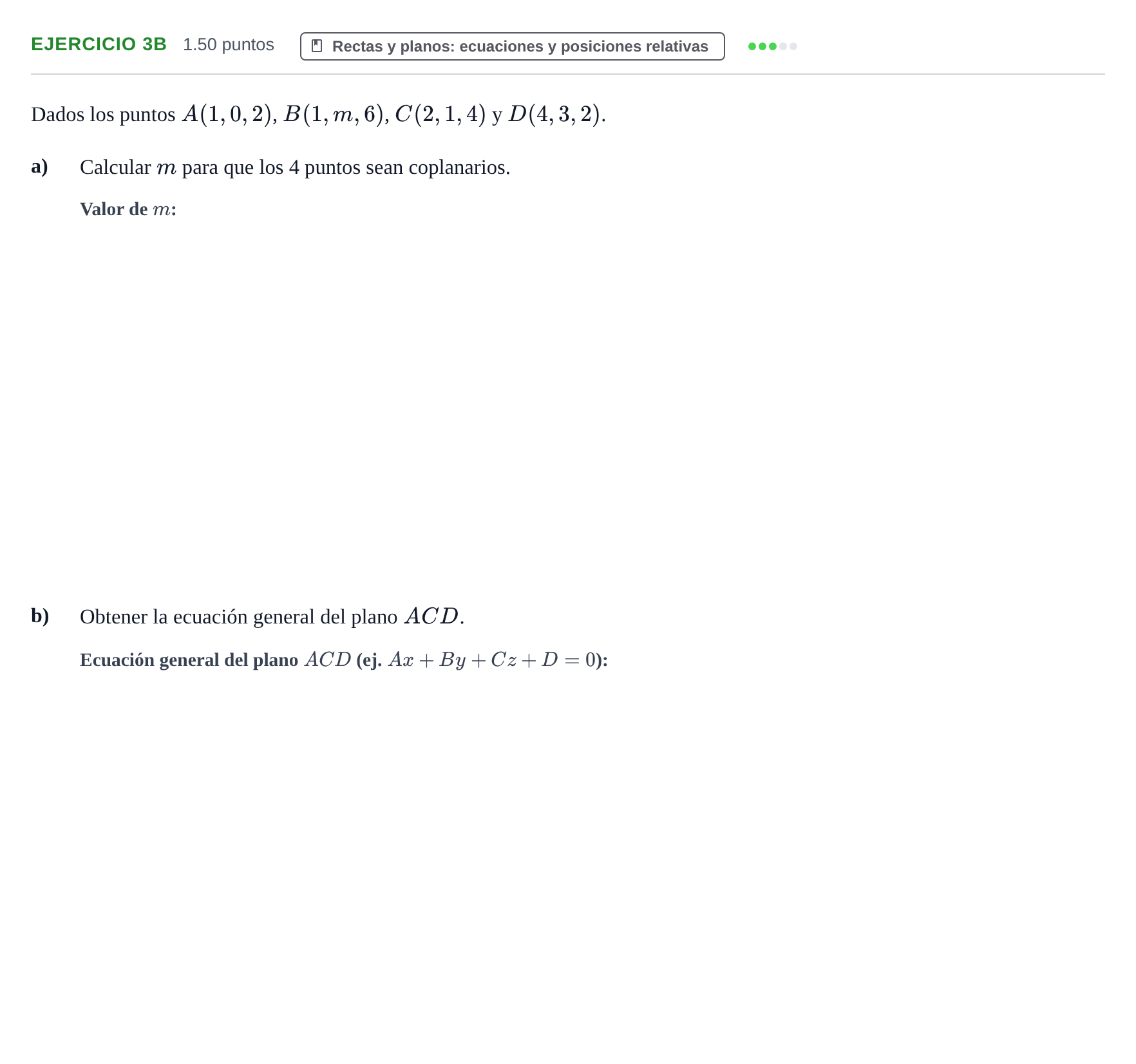 Enunciado: Ejercicio 3B - Rectas y planos · Matemáticas II PAU Extremadura Ordinaria 2025