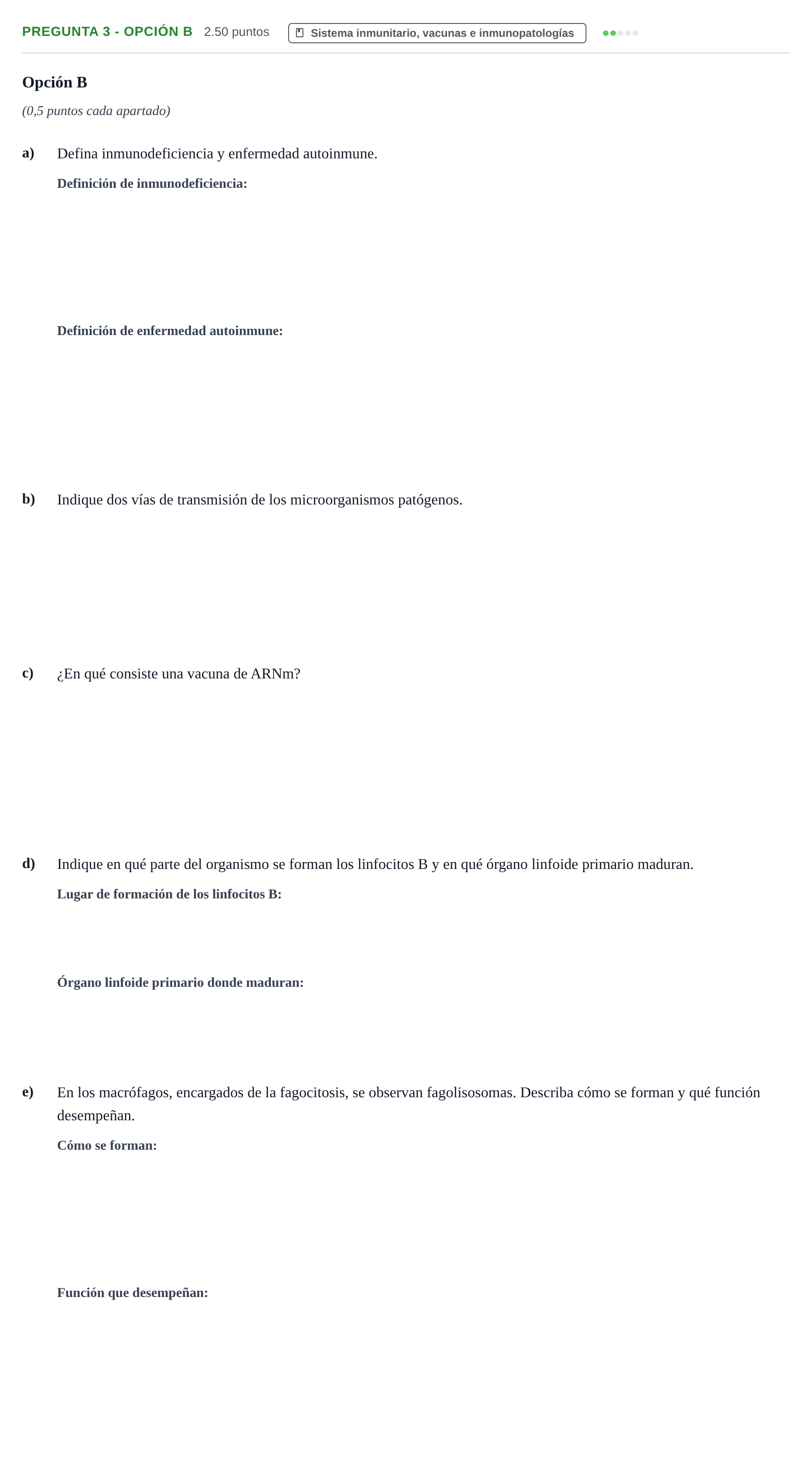 Enunciado: Pregunta 3 - Opción B · Biología PAU Extremadura Extraordinaria 2025