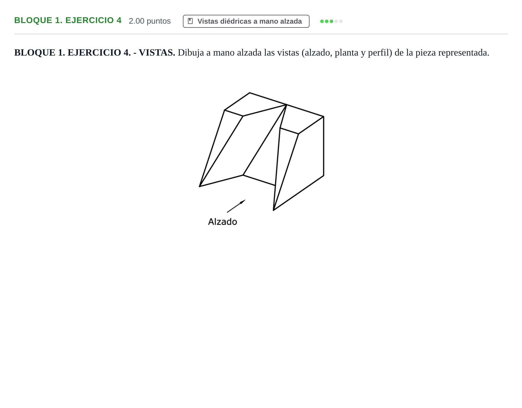 Enunciado: Bloque 1. Ejercicio 4 · Dibujo técnico II PAU Extremadura Extraordinaria 2025