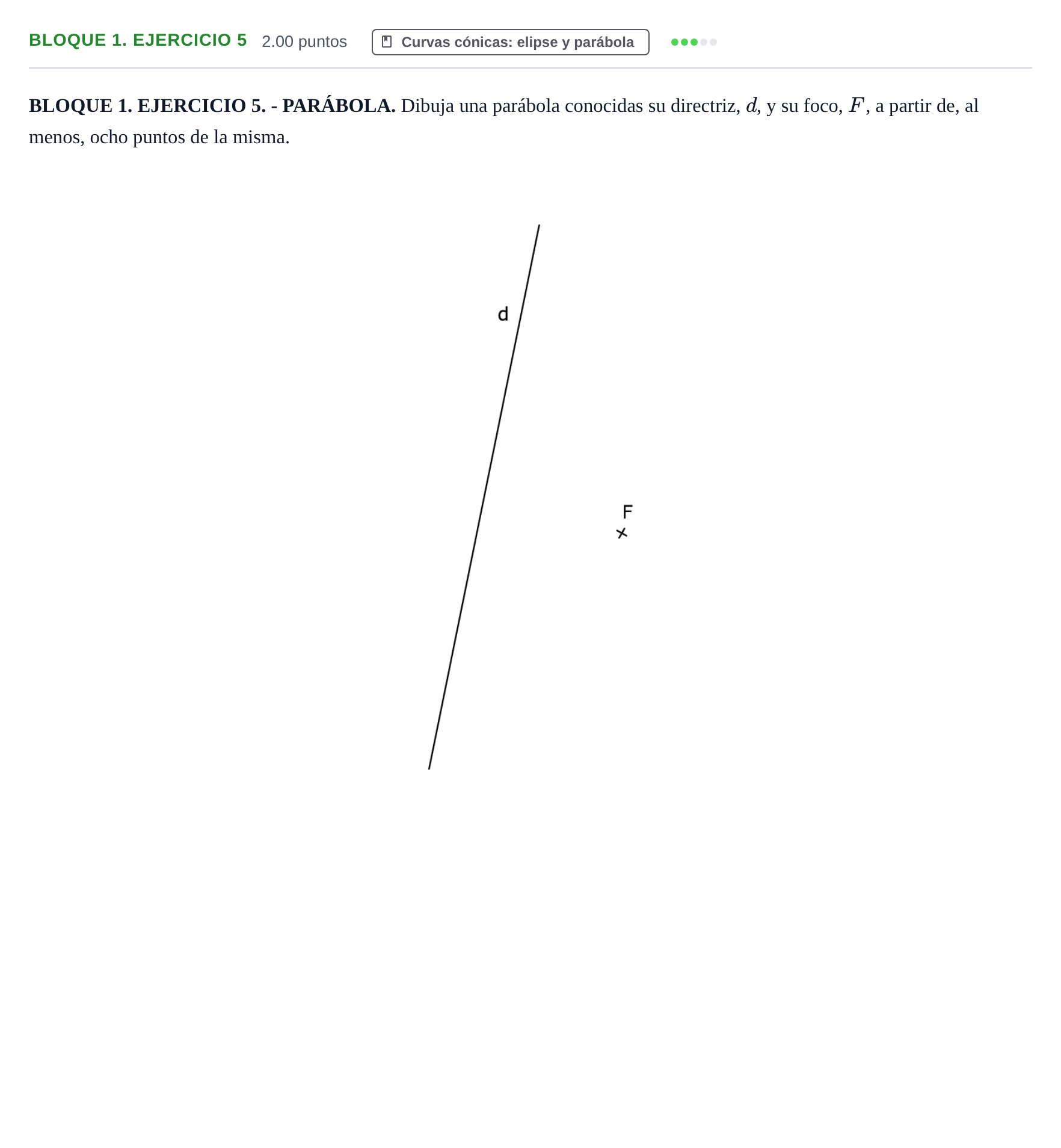 Enunciado: Bloque 1. Ejercicio 5 · Dibujo técnico II PAU Extremadura Extraordinaria 2025