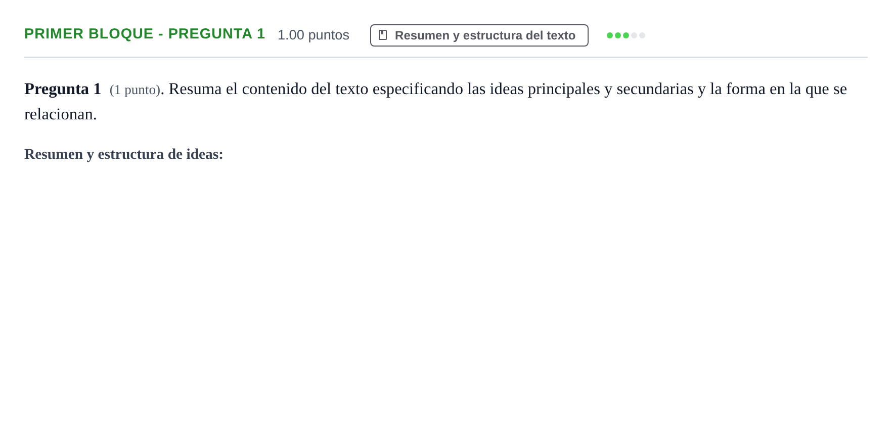 Enunciado: Ejercicio Primer Bloque - Pregunta 1 · Lengua Castellana y Literatura II PAU Extremadura Extraordinaria 2025