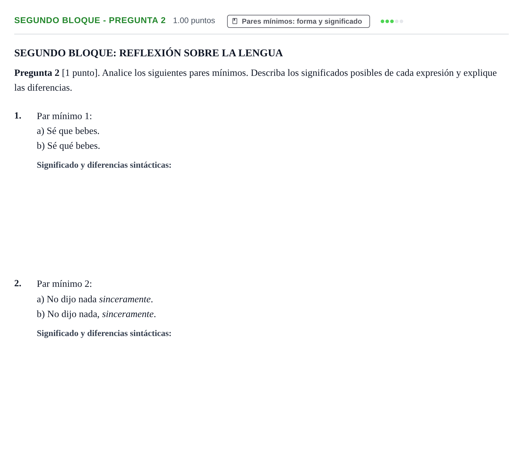 Enunciado: Ejercicio Segundo Bloque - Pregunta 2 · Lengua Castellana y Literatura II PAU Extremadura Extraordinaria 2025