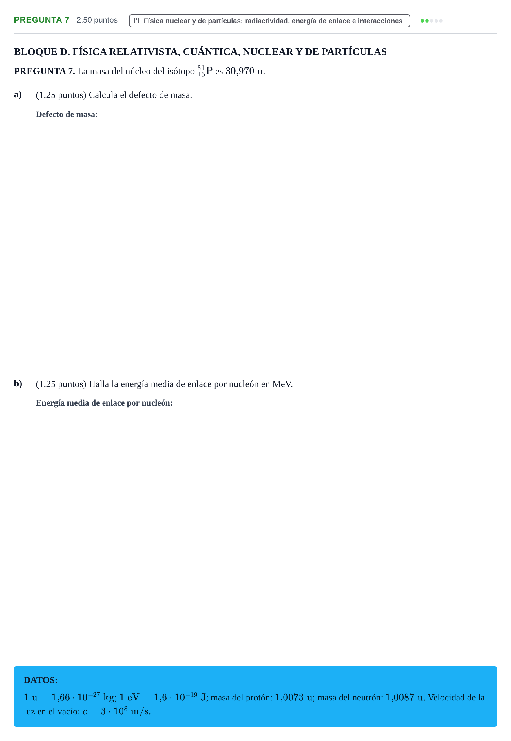 Enunciado: Pregunta 7 · Física PAU Extremadura Extraordinaria 2025
