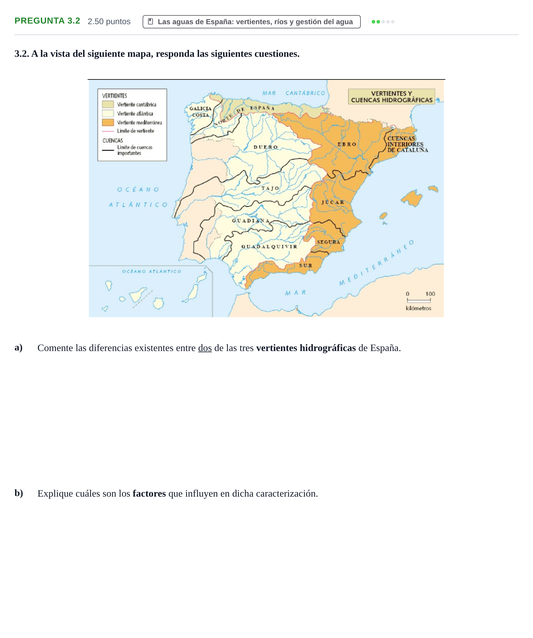 Enunciado: Pregunta 3.2 · Geografía PAU Extremadura Extraordinaria 2025