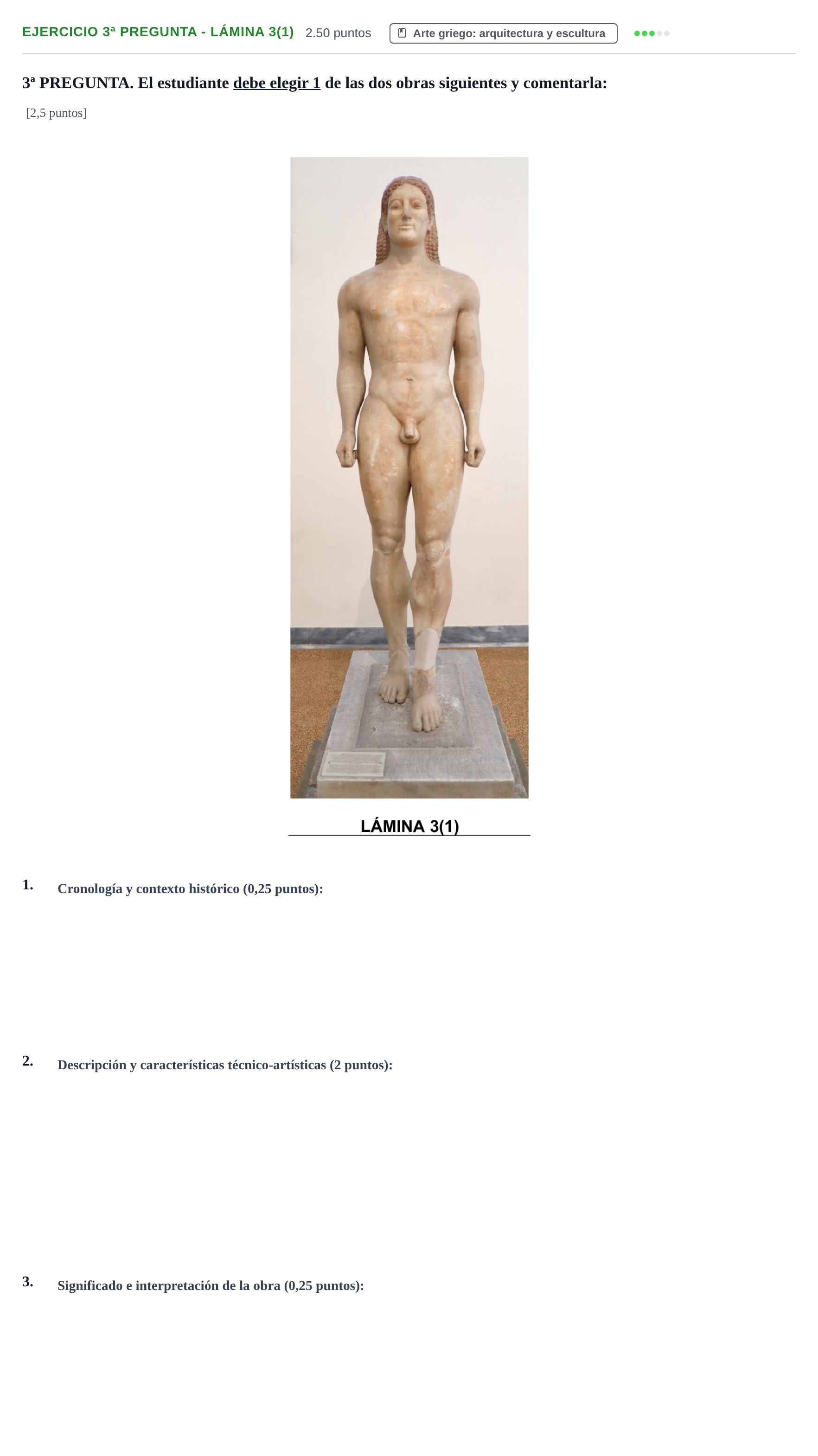 Enunciado: Ejercicio 3ª Pregunta - Lámina 3(1) · Historia del Arte PAU Extremadura Extraordinaria 2025