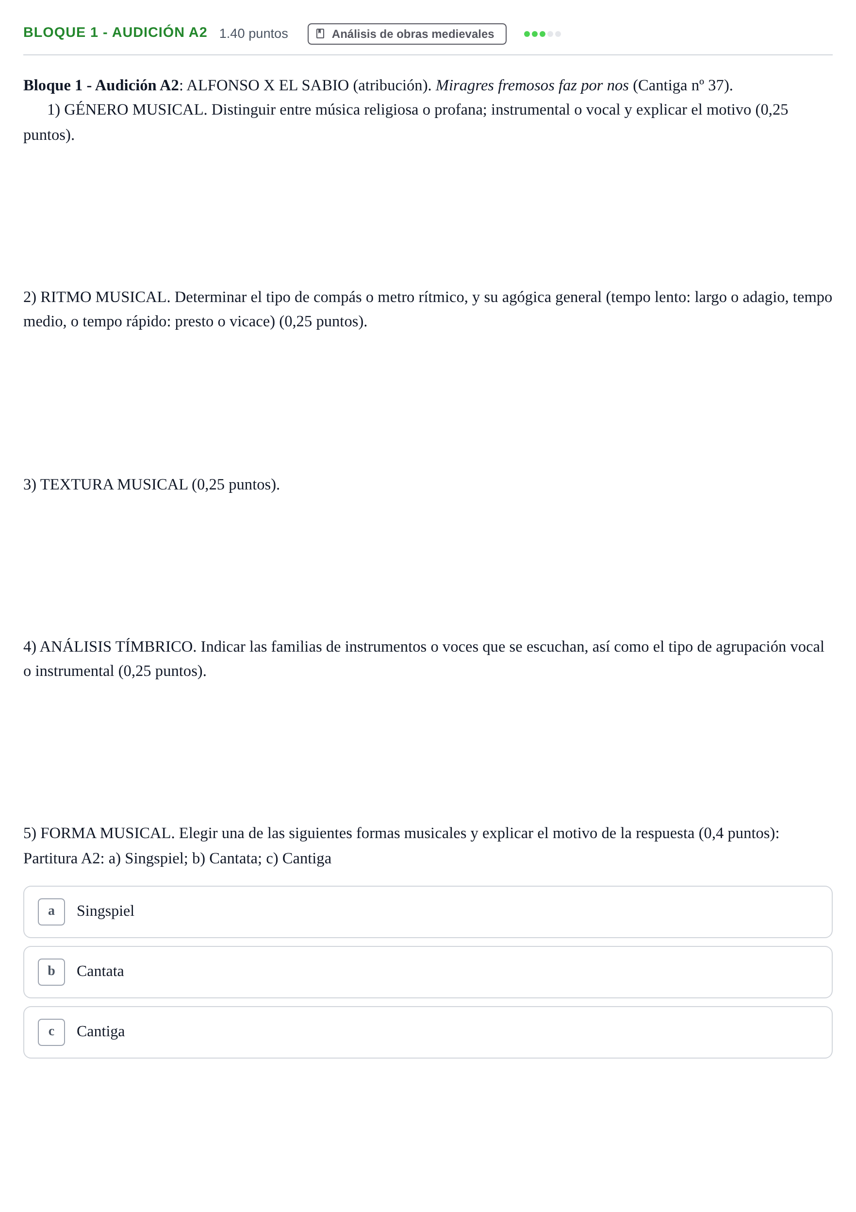 Enunciado: Bloque 1 - Audición A2 · Análisis Musical II PAU Extremadura Ordinaria 2025
