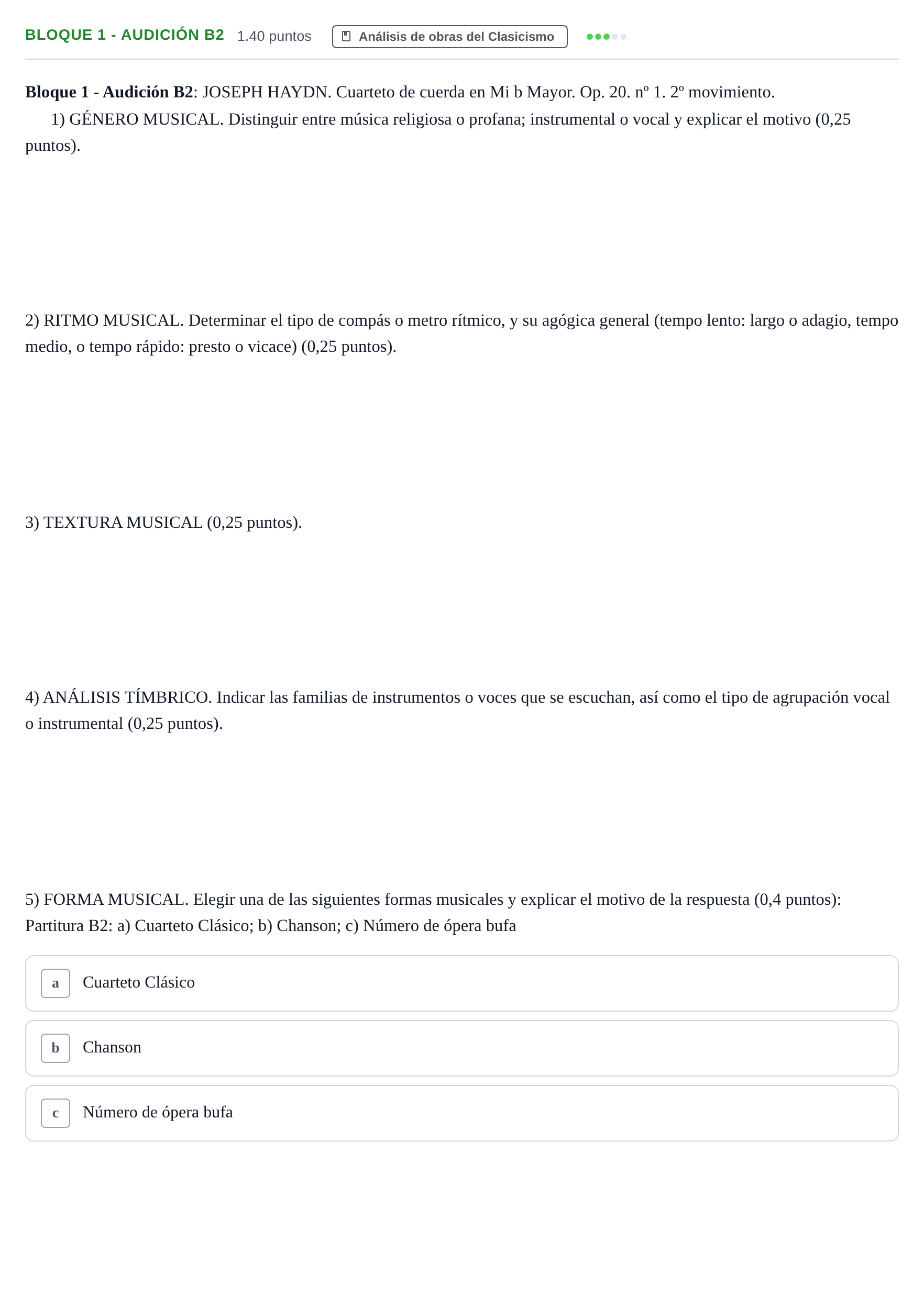 Enunciado: Bloque 1 - Audición B2 · Análisis Musical II PAU Extremadura Ordinaria 2025