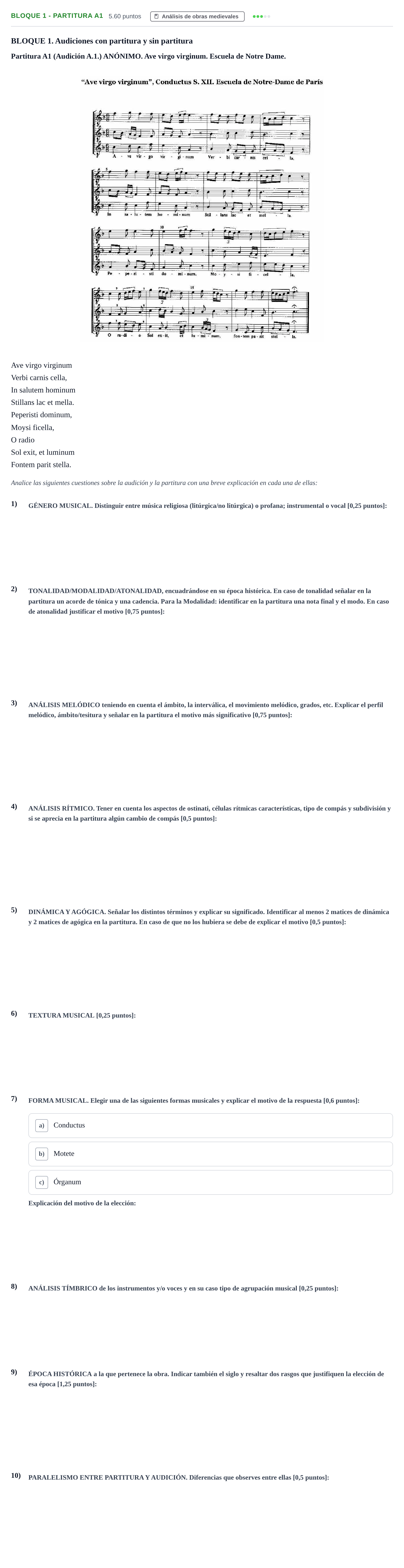 Enunciado: Bloque 1 - Partitura A1 · Análisis Musical II PAU Extremadura Extraordinaria 2025