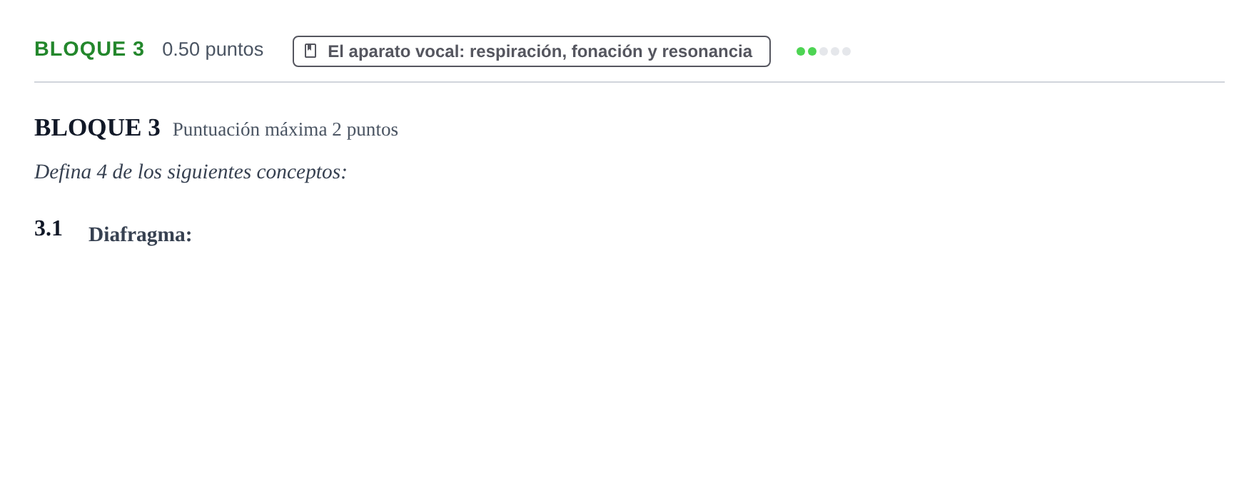 Enunciado: Bloque 3 - El aparato vocal: respiración, fonació… · Coro y Técnica Vocal PAU Extremadura Ordinaria 2025