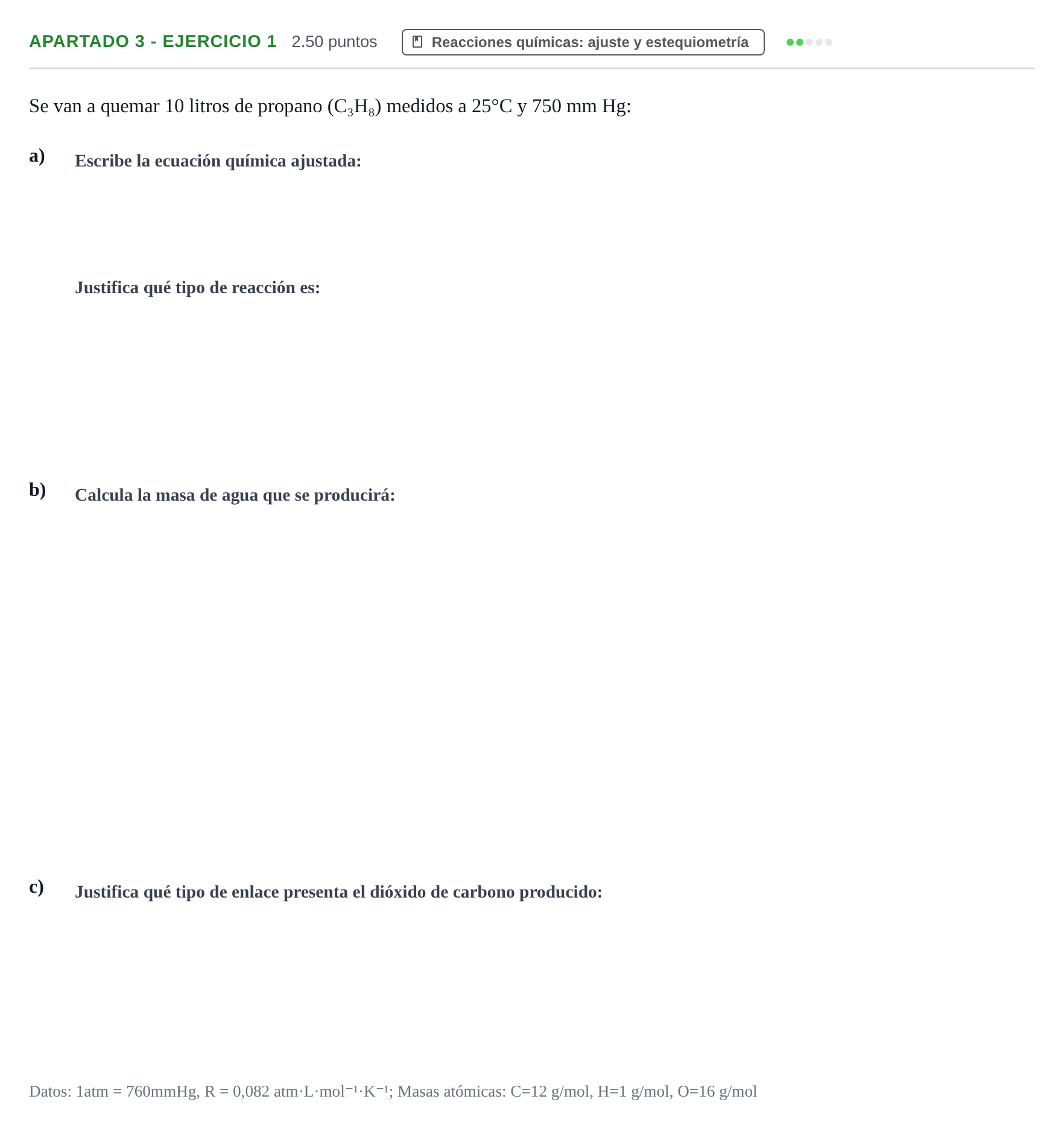 Enunciado: Apartado 3 - Ejercicio 1 · Ciencias Generales PAU Extremadura Extraordinaria 2025
