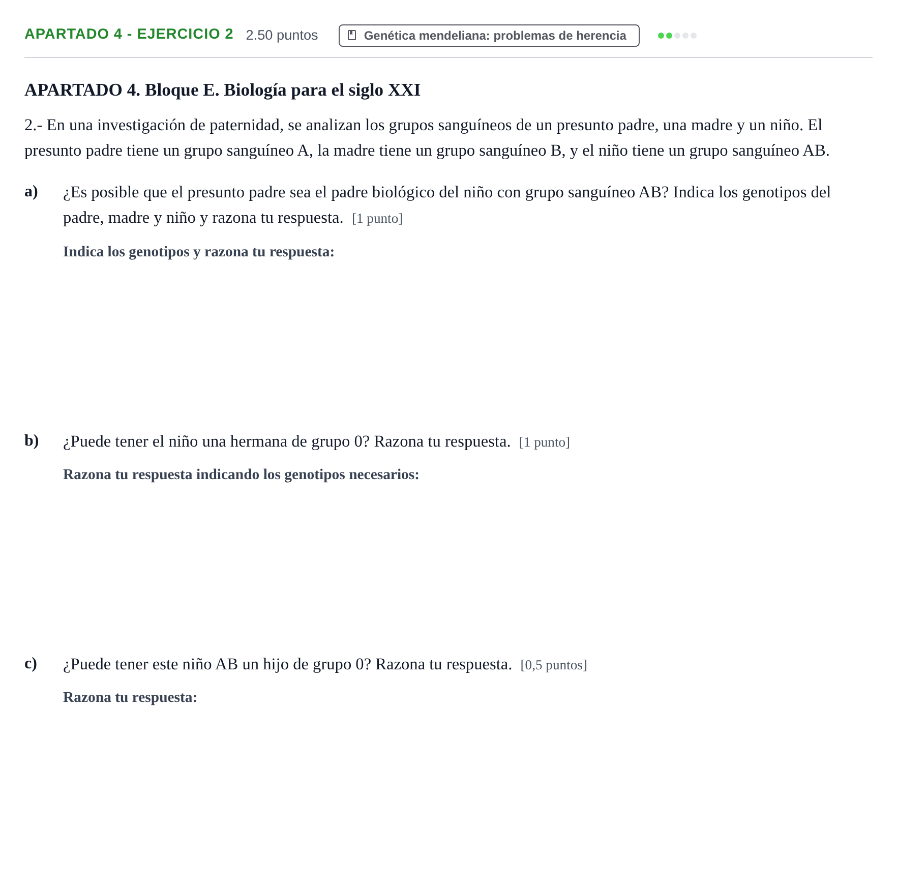 Enunciado: Apartado 4 - Ejercicio 2 · Ciencias Generales PAU Extremadura Extraordinaria 2025