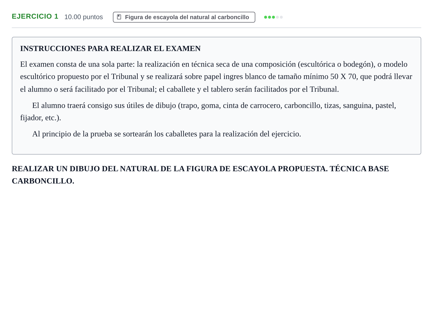 Enunciado: Problema 1 · Dibujo Artístico II PAU Extremadura Extraordinaria 2025