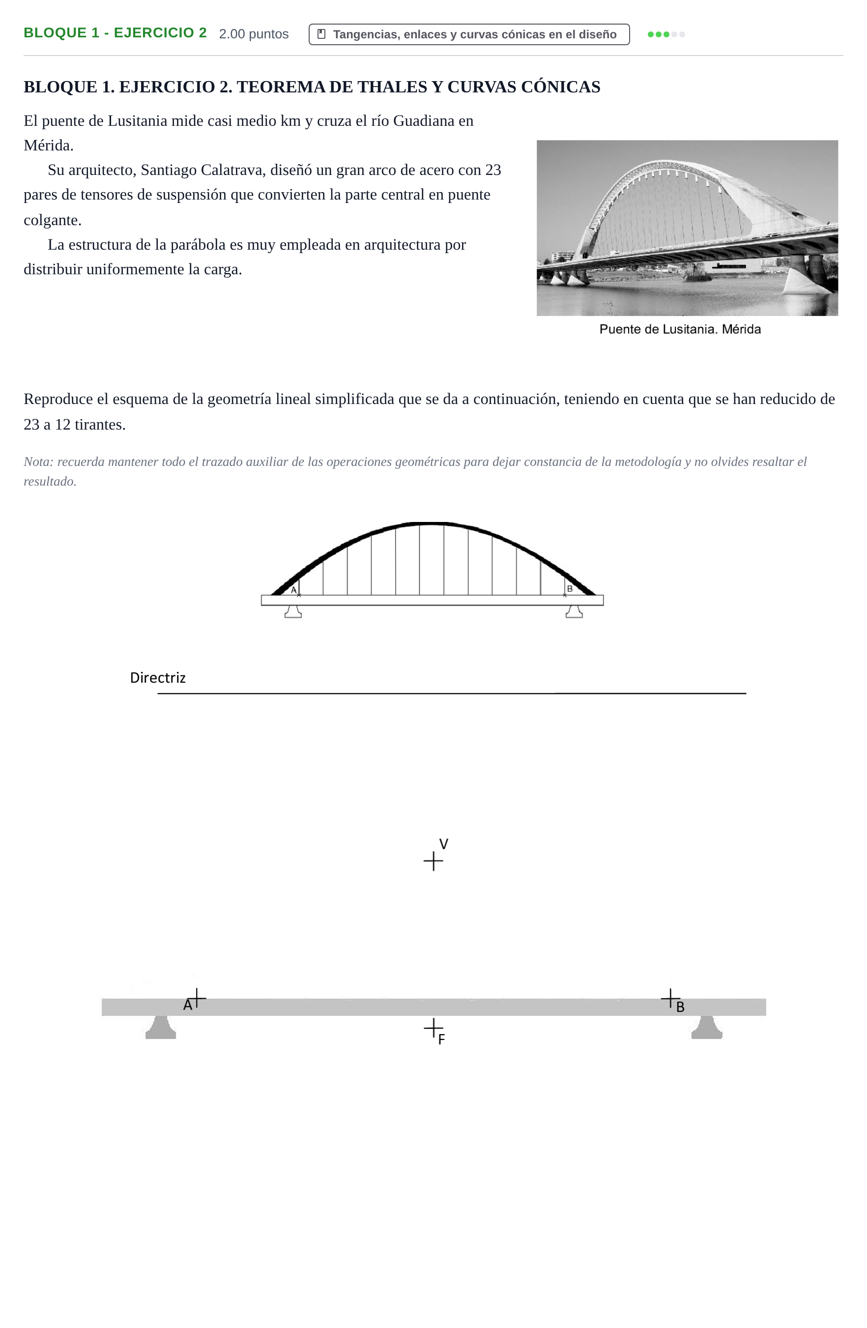 Enunciado: Bloque 1 - Ejercicio 2 · Dibujo Técnico Aplicado a las Artes Plásticas y al Diseño PAU Extremadura Ordinaria 2025