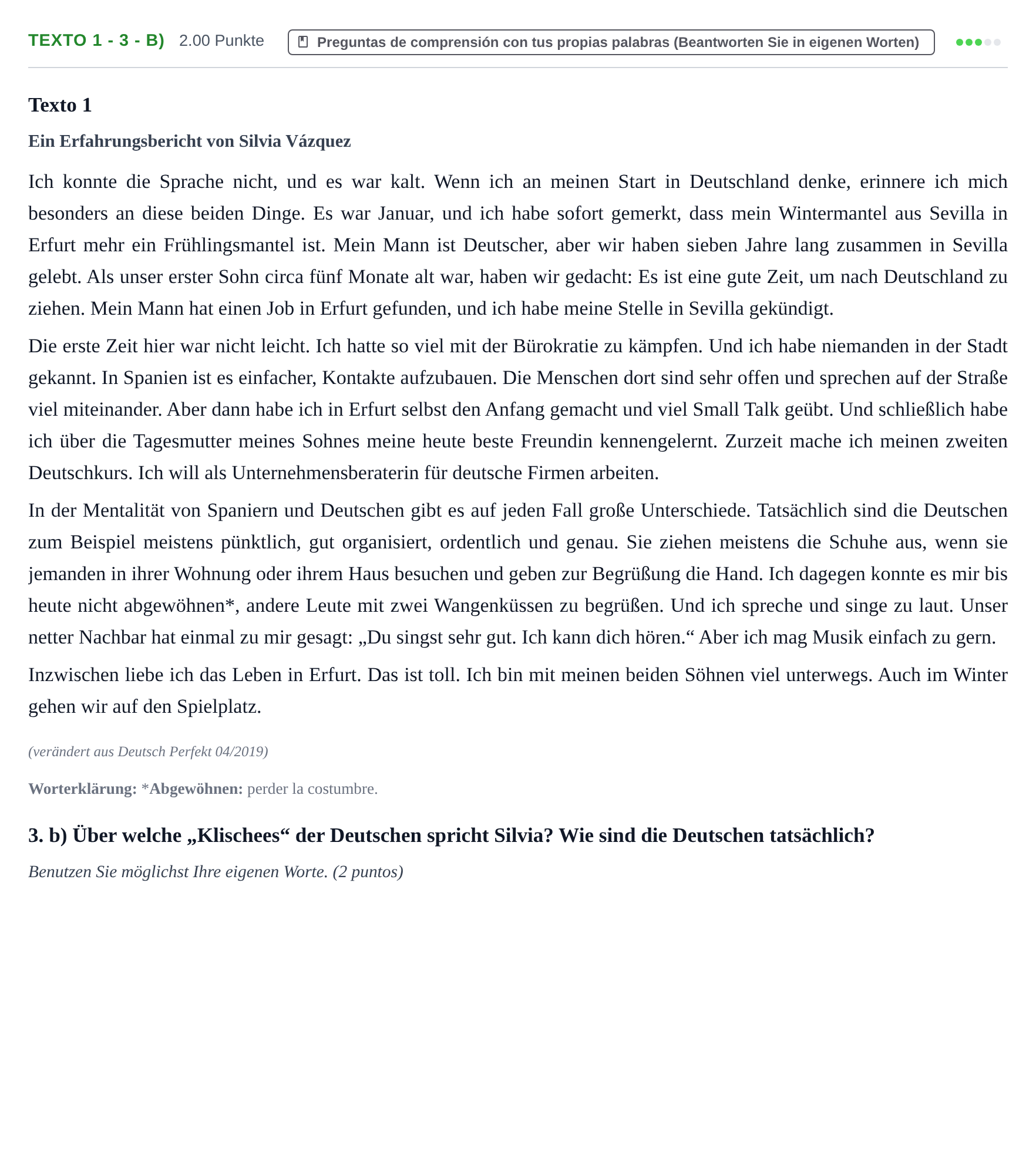Enunciado: Ejercicio Texto 1 - 3 - b) · Alemán PAU Asturias Ordinaria (2ª lengua extranjera) 2024