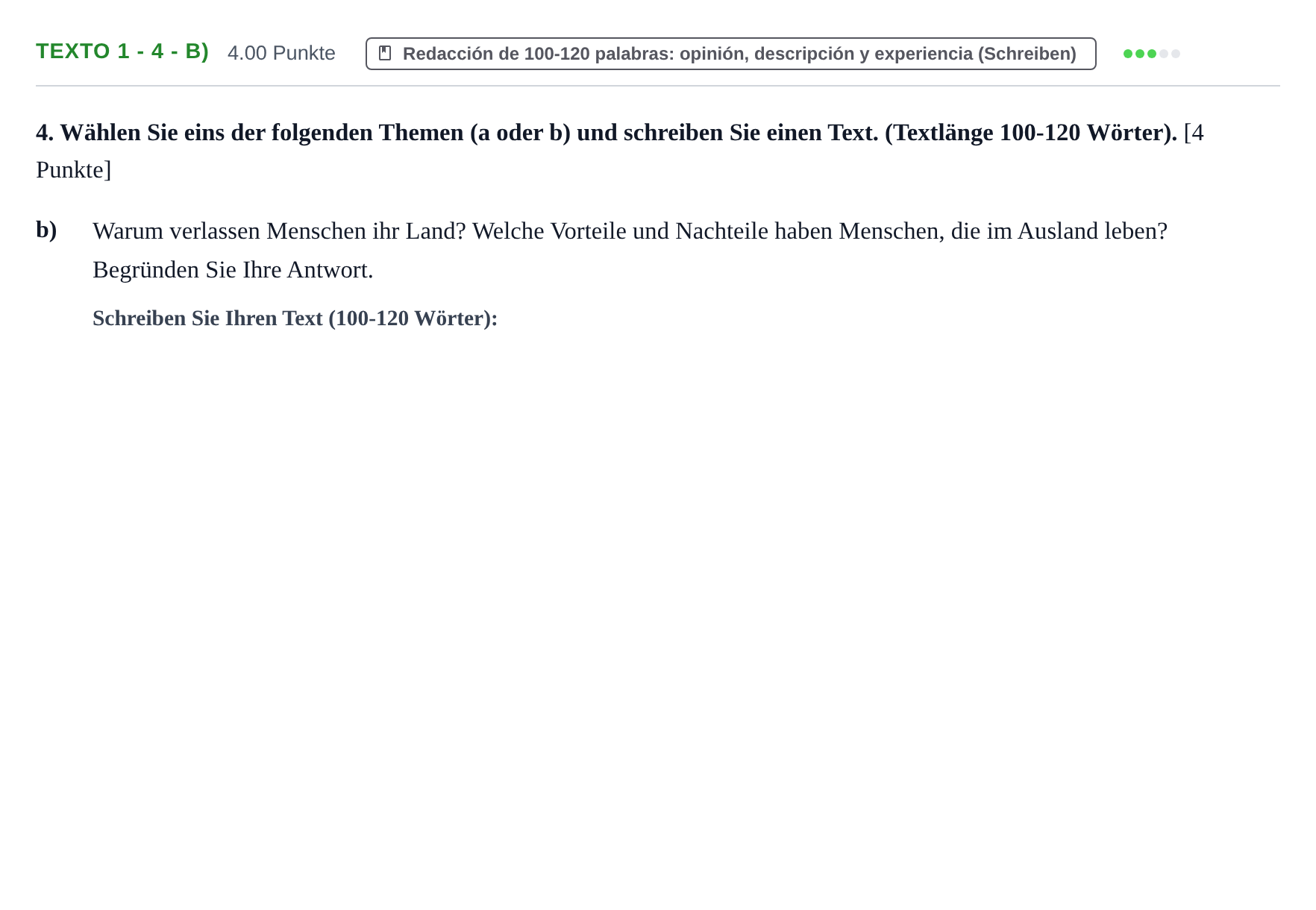 Enunciado: Ejercicio Texto 1 - 4 - b) · Alemán PAU Asturias Ordinaria (2ª lengua extranjera) 2024