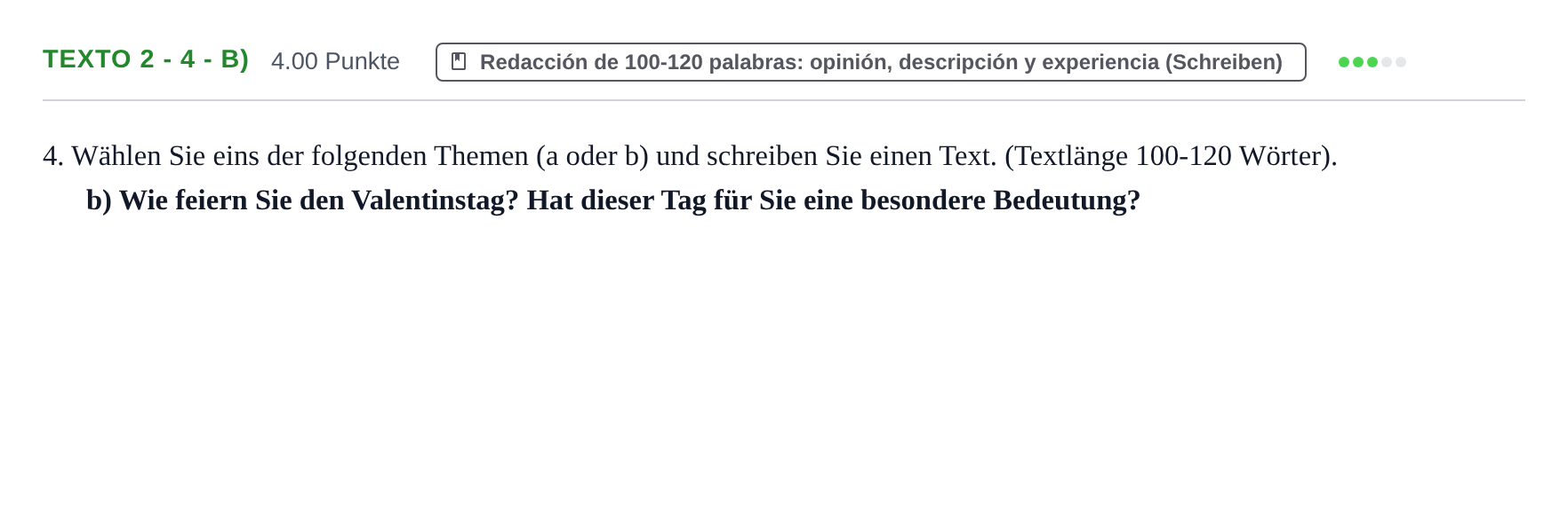 Enunciado: Ejercicio Texto 2 - 4 - b) · Alemán PAU Asturias Ordinaria (2ª lengua extranjera) 2024