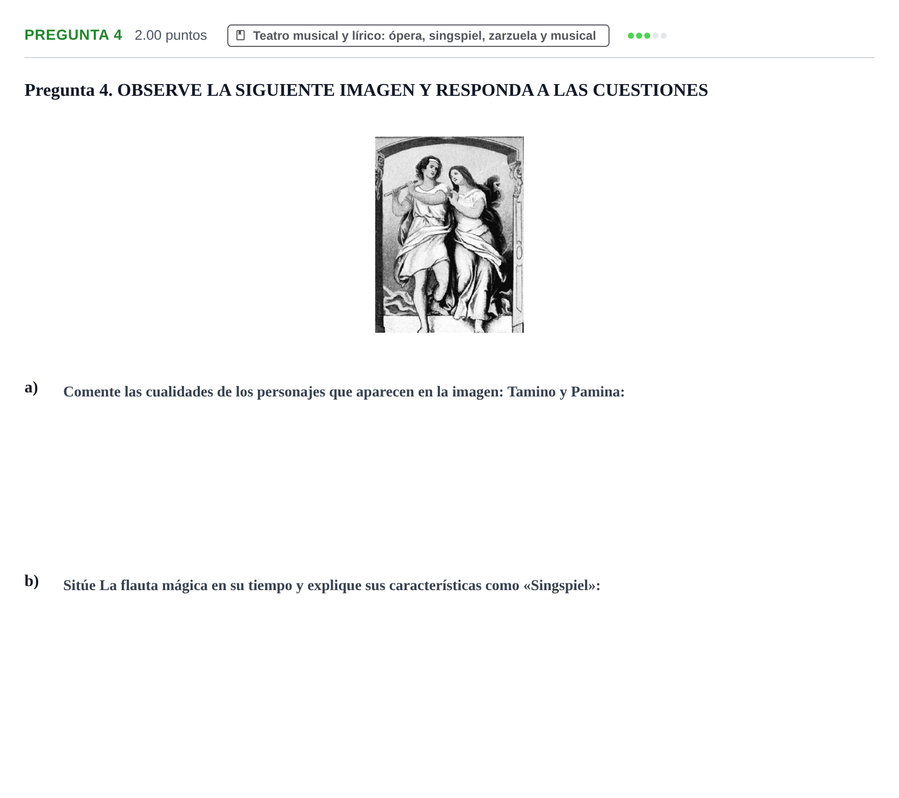 Enunciado: Pregunta 4 · Artes Escénicas PAU Asturias Extraordinaria 2024