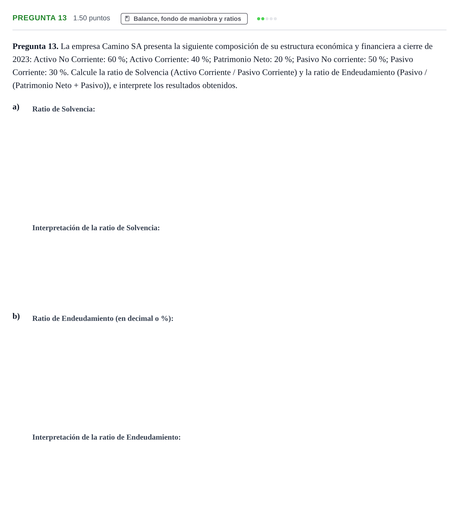 Enunciado: Pregunta 13 · Empresa y Diseño de Modelos de Negocio PAU Asturias Ordinaria 2024