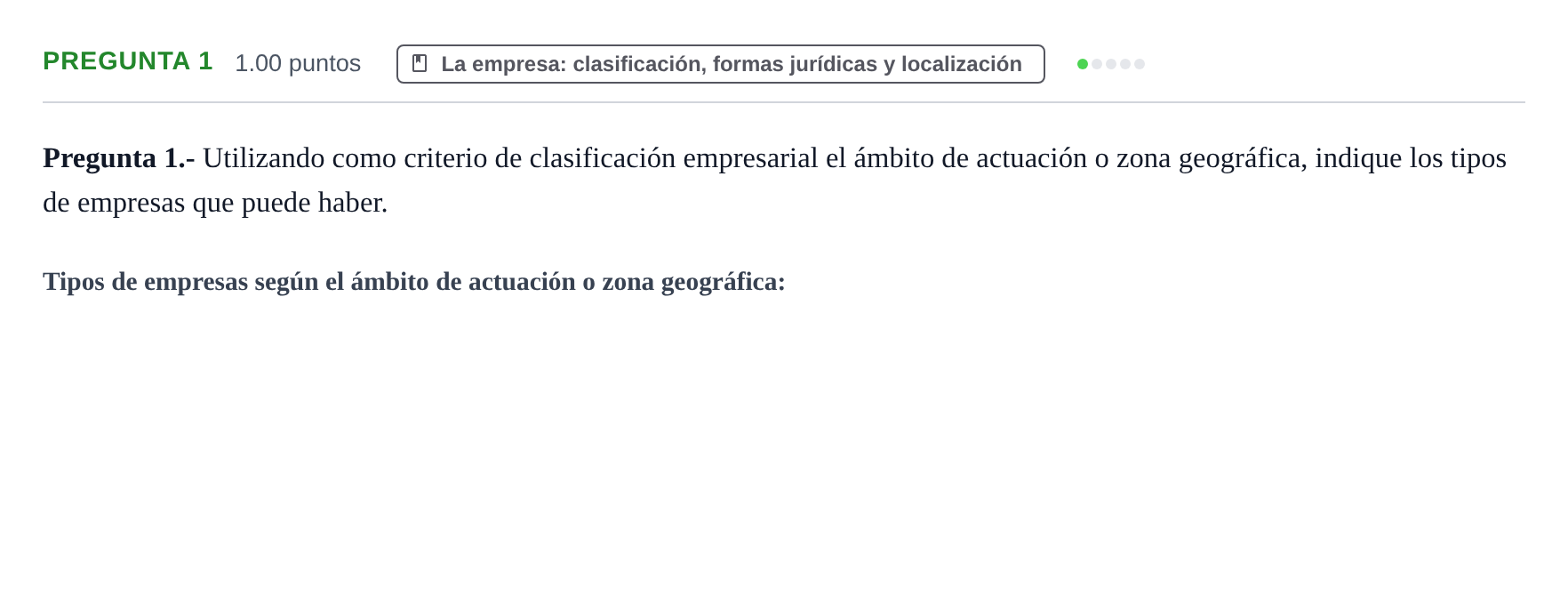 Enunciado: Pregunta 1 · Empresa y Diseño de Modelos de Negocio PAU Asturias Ordinaria 2024