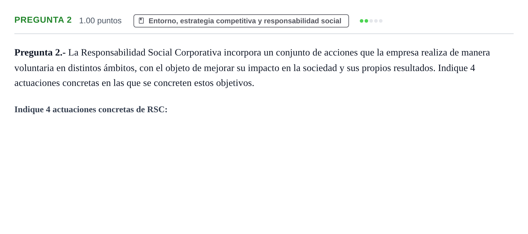 Enunciado: Pregunta 2 · Empresa y Diseño de Modelos de Negocio PAU Asturias Ordinaria 2024