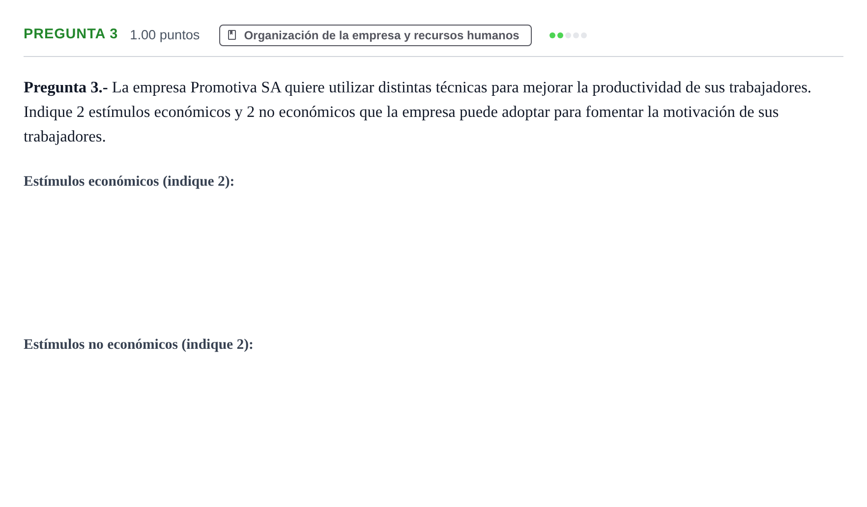 Enunciado: Pregunta 3 · Empresa y Diseño de Modelos de Negocio PAU Asturias Ordinaria 2024