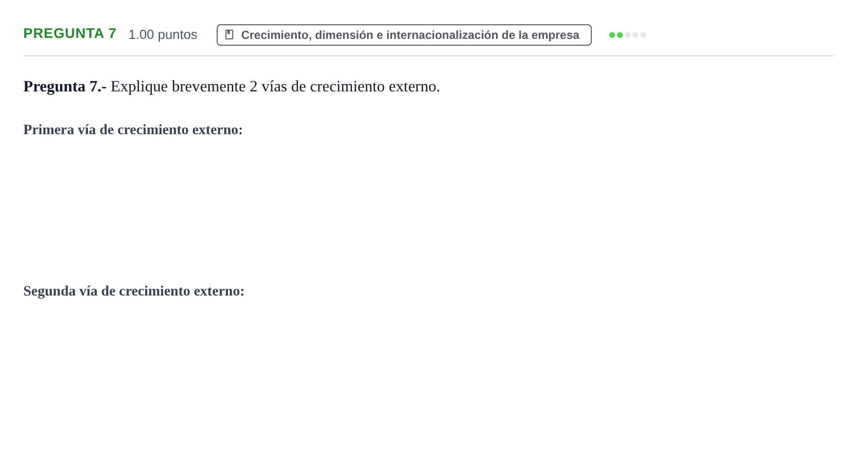 Enunciado: Pregunta 7 · Empresa y Diseño de Modelos de Negocio PAU Asturias Ordinaria 2024