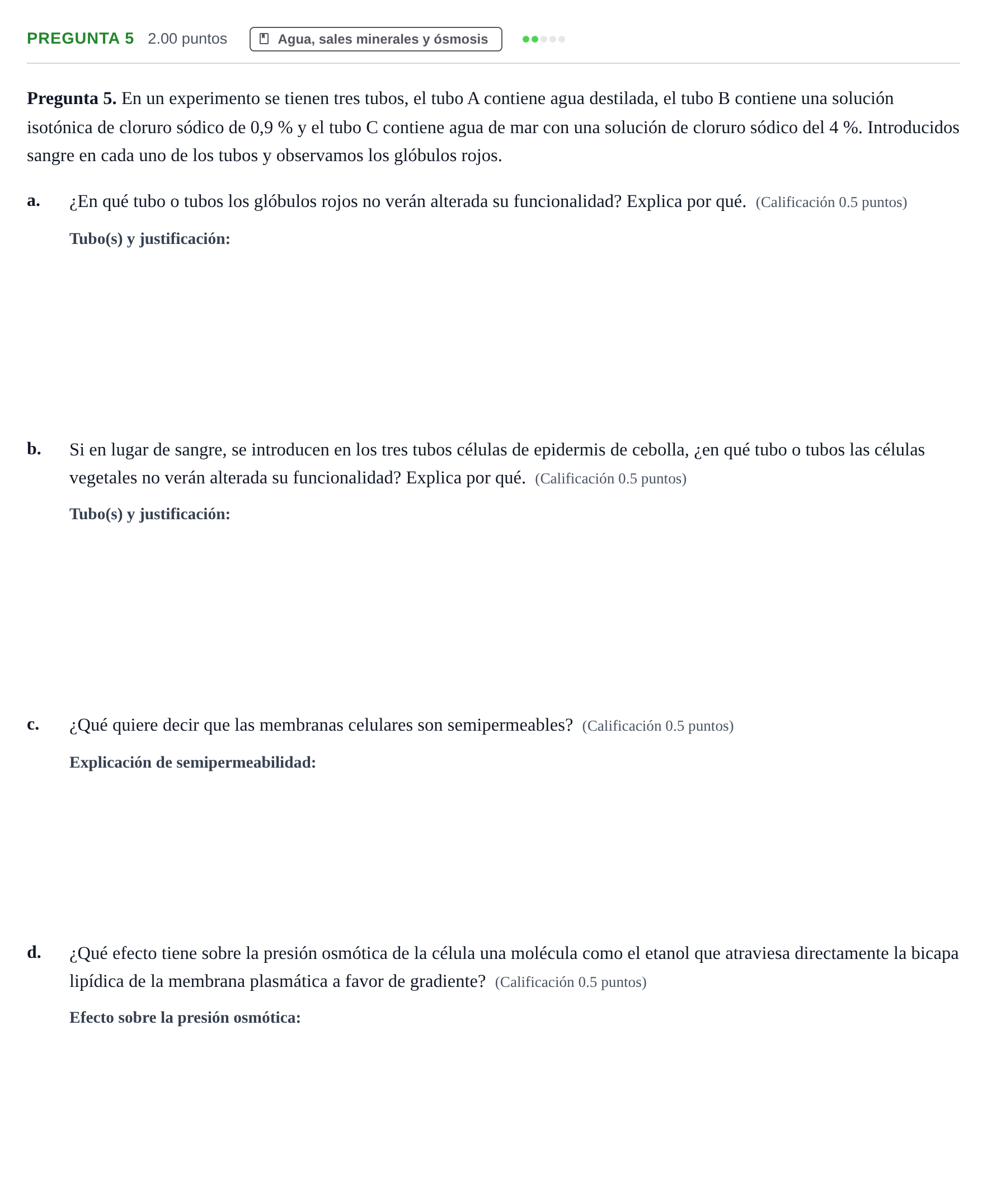 Enunciado: Pregunta 5 · Biología PAU Asturias Extraordinaria 2024