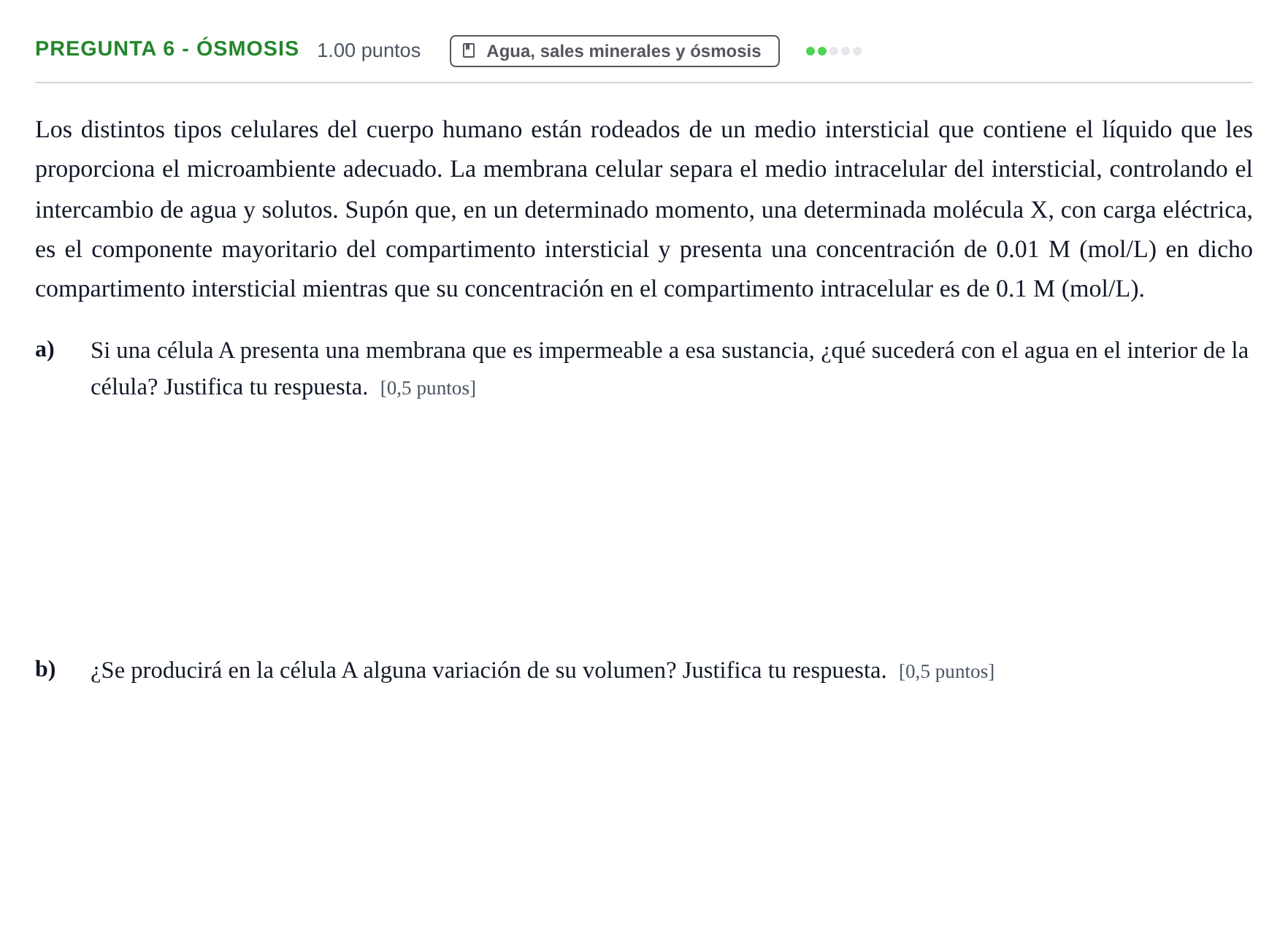 Enunciado: Pregunta 6 - Ósmosis · Biología PAU Asturias Extraordinaria 2024
