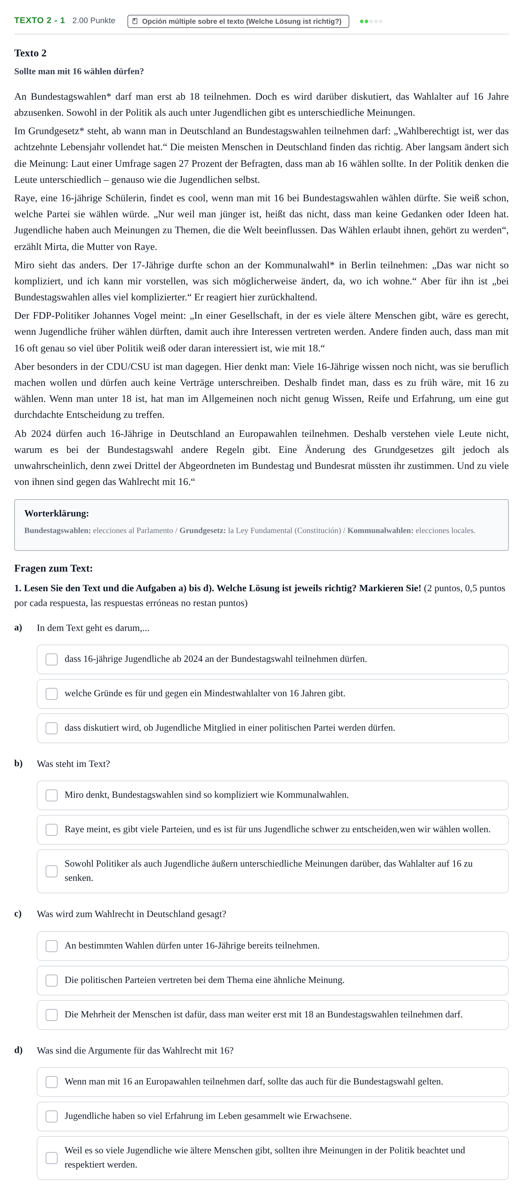 Enunciado: Ejercicio Texto 2 - 1 · Alemán PAU Asturias Ordinaria 2024