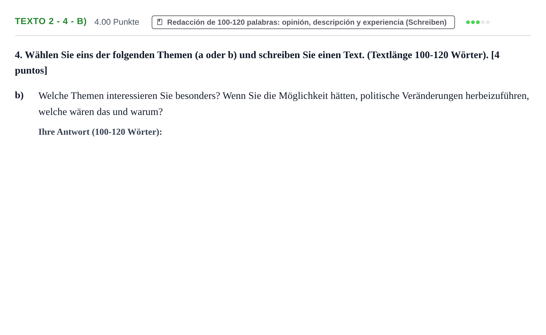 Enunciado: Ejercicio Texto 2 - 4 - b) · Alemán PAU Asturias Ordinaria 2024