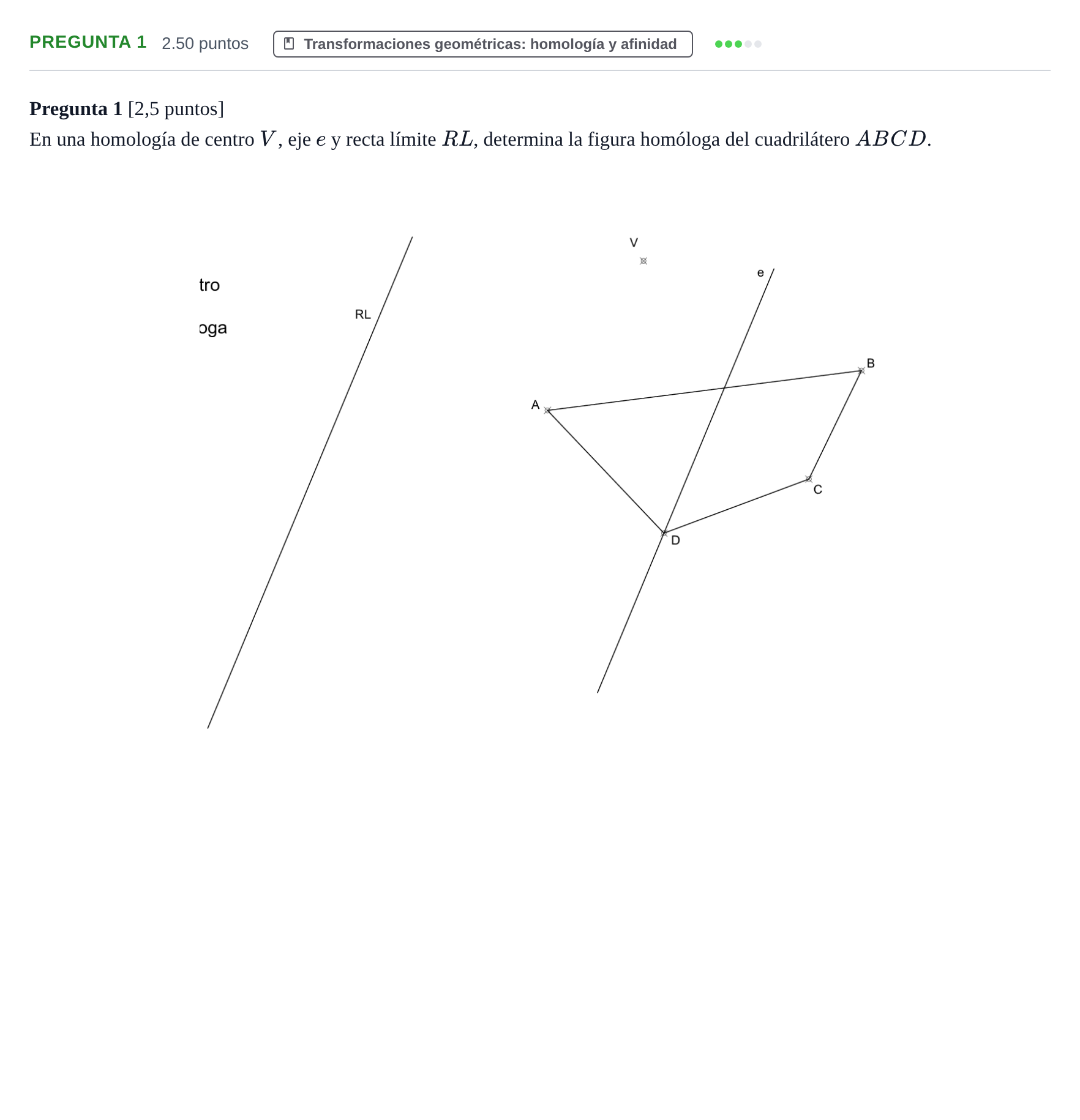 Enunciado: Pregunta 1 · Dibujo técnico II PAU Asturias Extraordinaria 2024