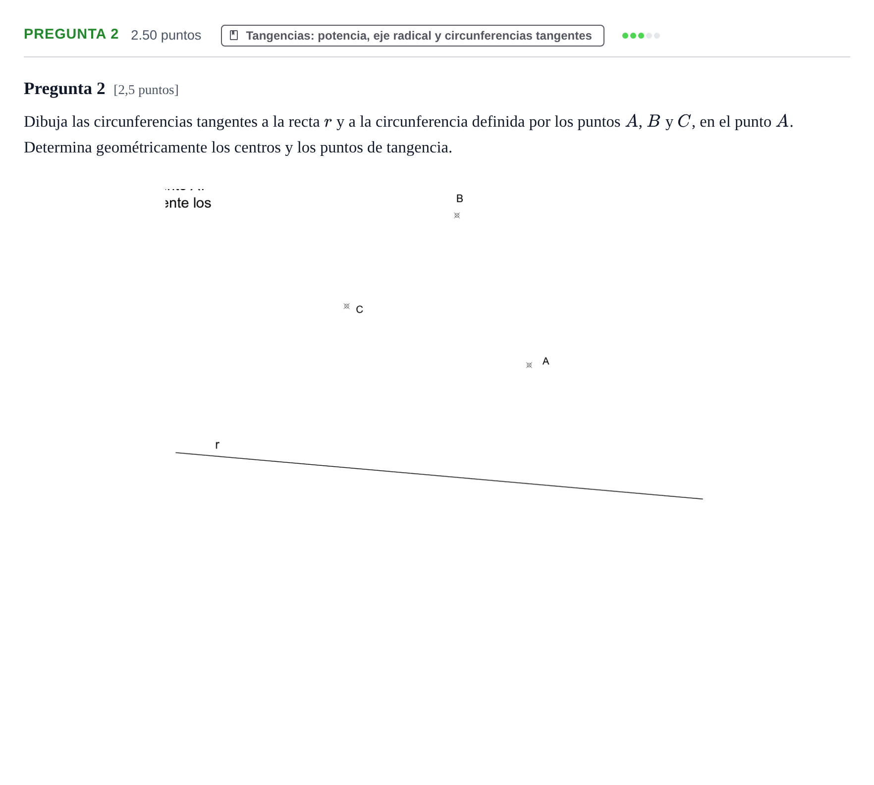 Enunciado: Pregunta 2 · Dibujo técnico II PAU Asturias Ordinaria 2024
