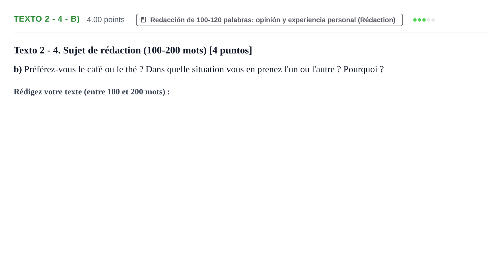 Enunciado: Ejercicio Texto 2 - 4 - b) · Francés PAU Asturias Ordinaria (2ª lengua extranjera) 2024