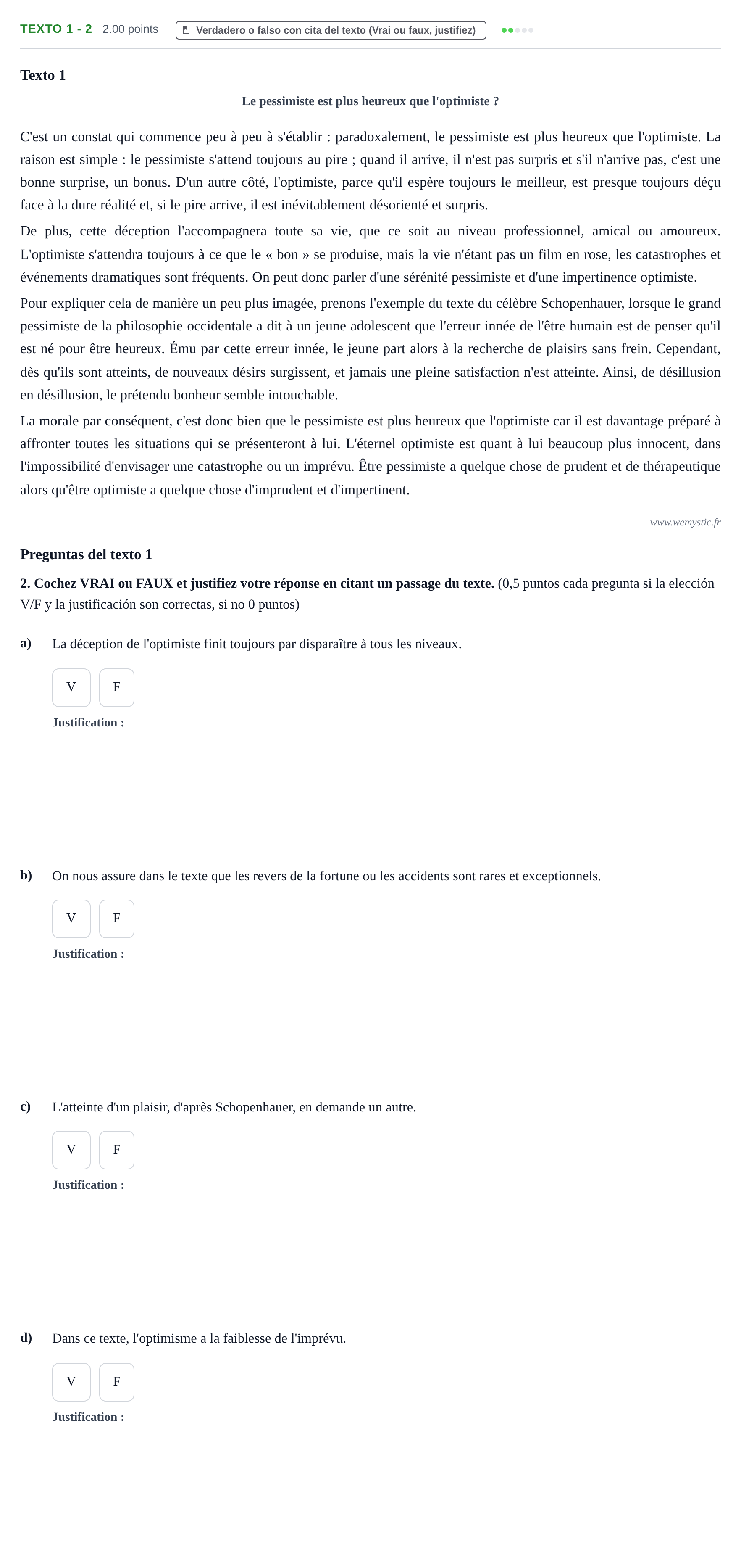 Enunciado: Ejercicio Texto 1 - 2 · Francés PAU Asturias Ordinaria 2024