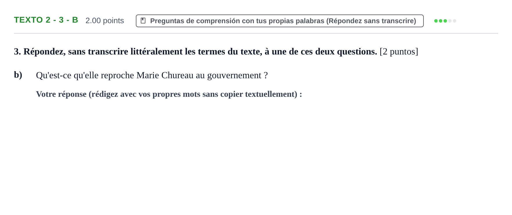 Enunciado: Ejercicio Texto 2 - 3 - b · Francés PAU Asturias Ordinaria 2024