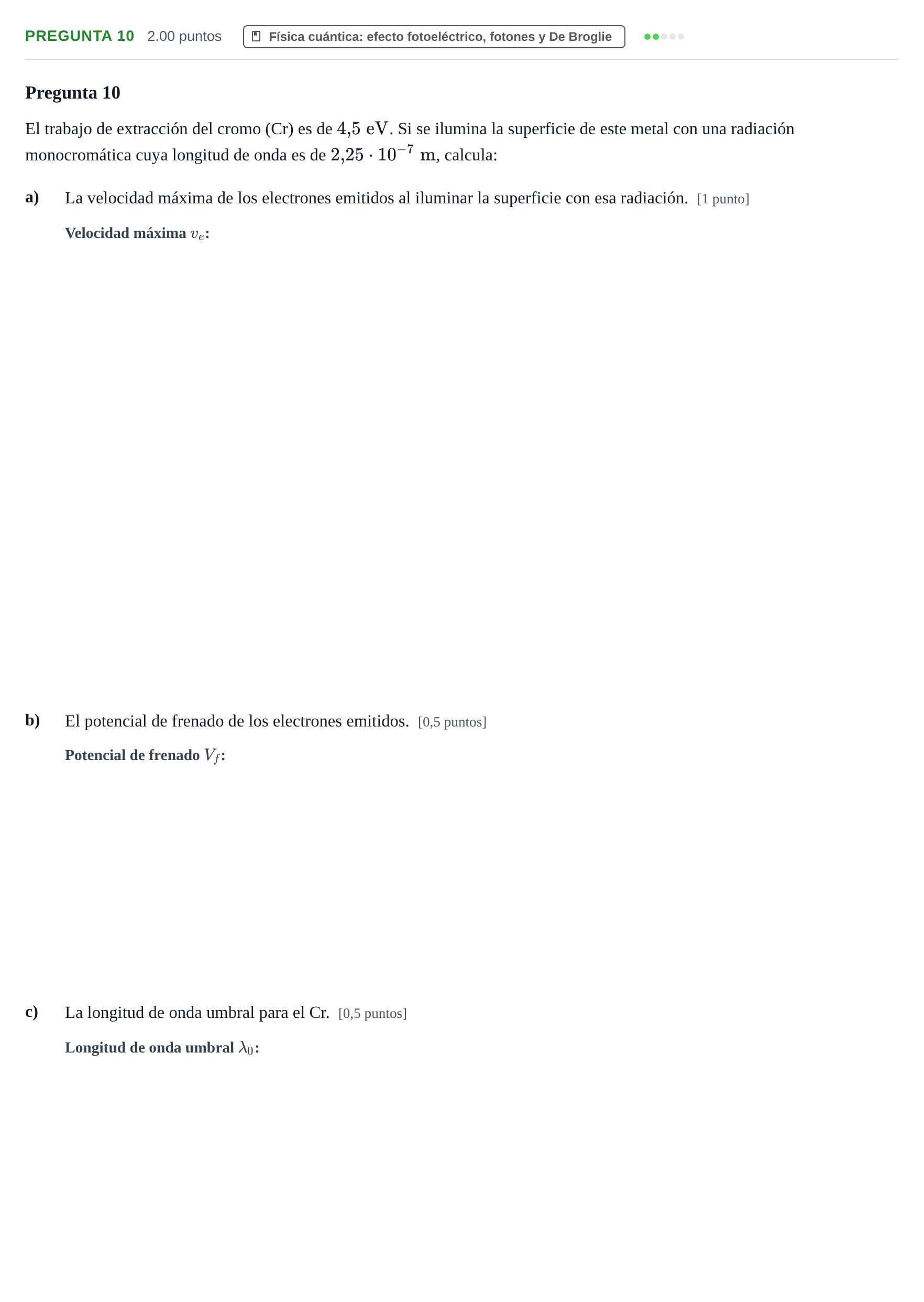 Enunciado: Pregunta 10 · Física PAU Asturias Extraordinaria 2024