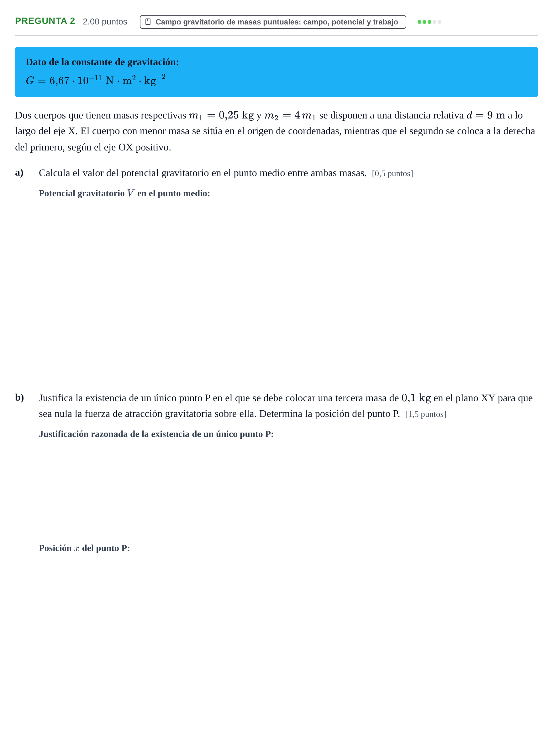 Enunciado: Pregunta 2 · Física PAU Asturias Extraordinaria 2024