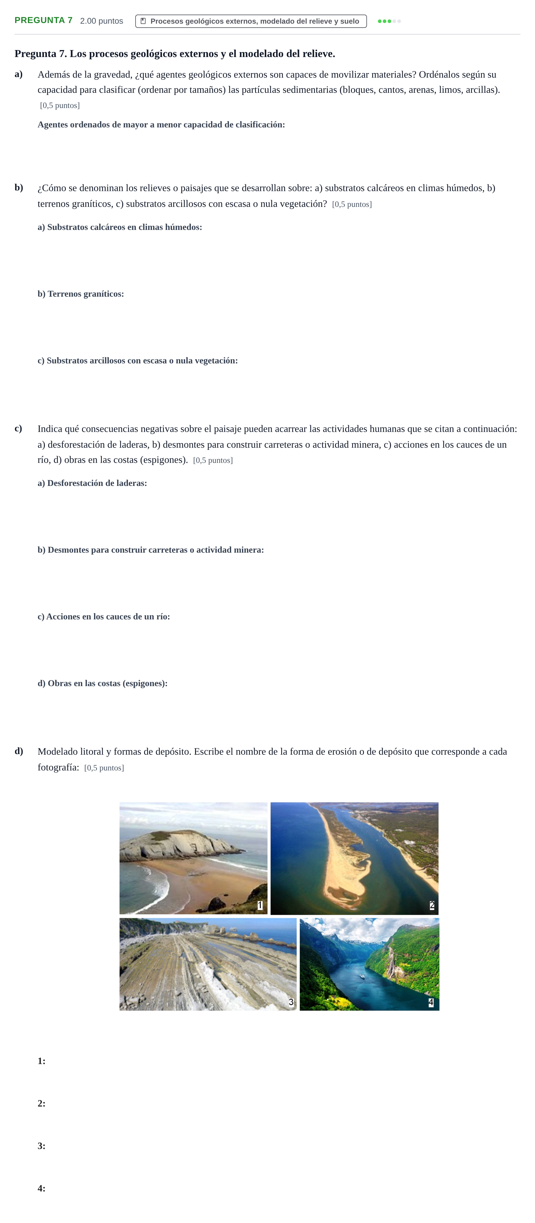 Enunciado: Pregunta 7 · Geología y Ciencias Ambientales PAU Asturias Ordinaria 2024
