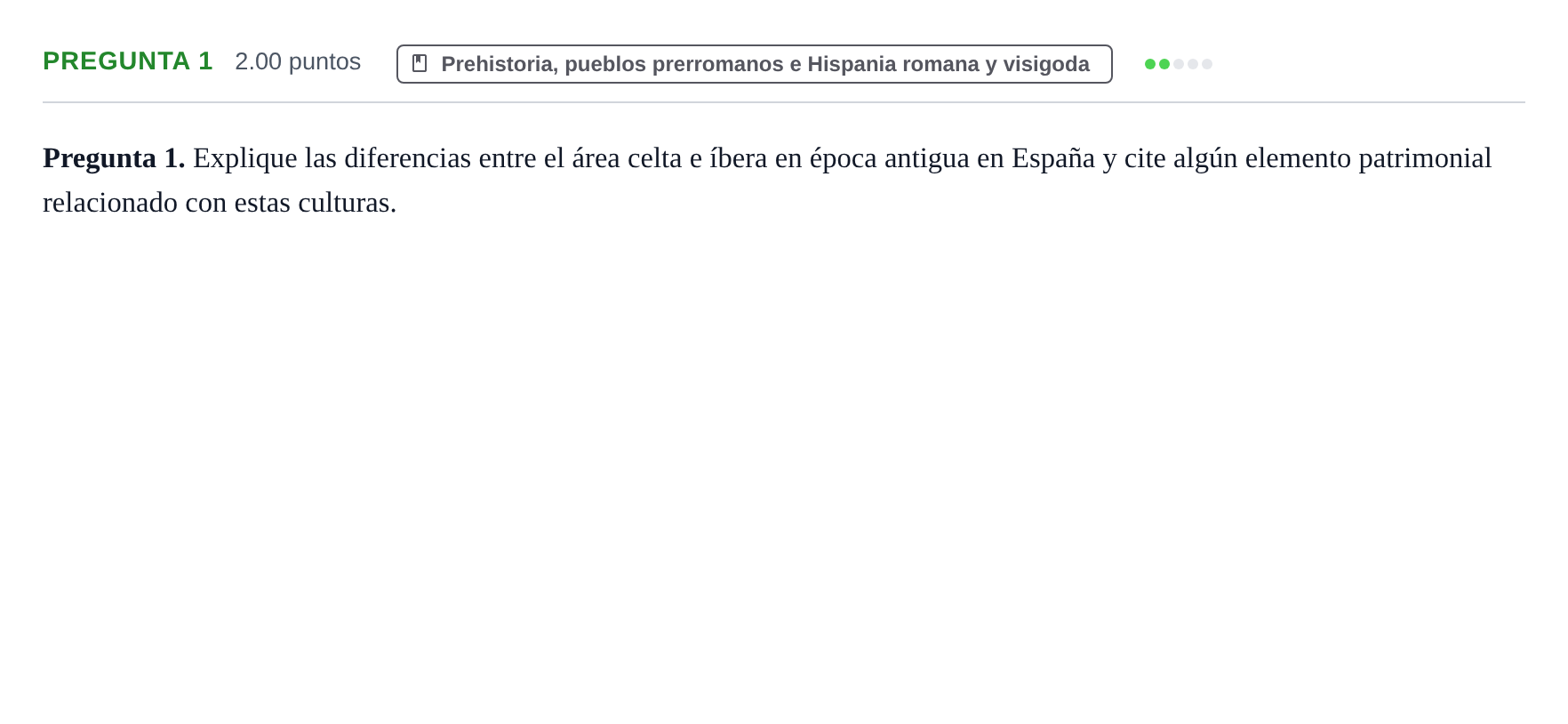Enunciado: Pregunta 1 · Historia de España PAU Asturias Ordinaria 2024