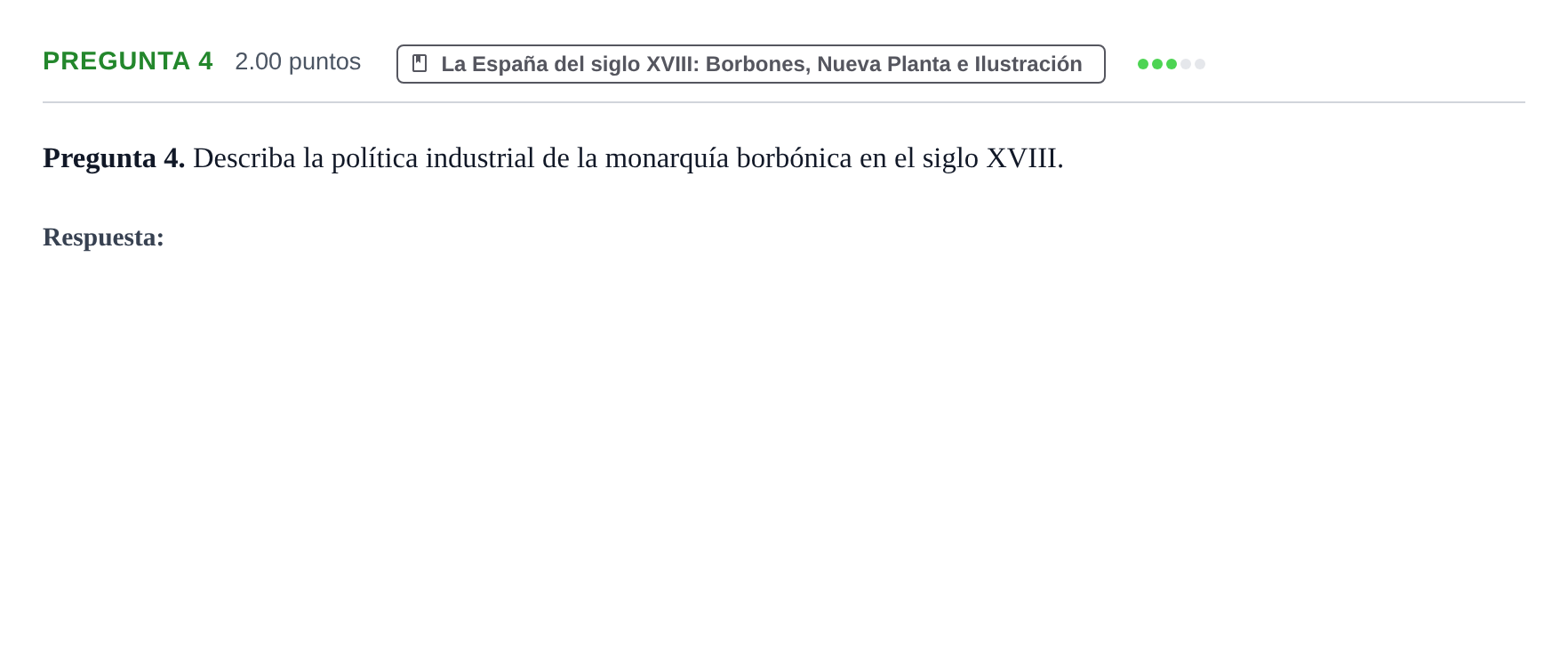 Enunciado: Pregunta 4 · Historia de España PAU Asturias Extraordinaria 2024