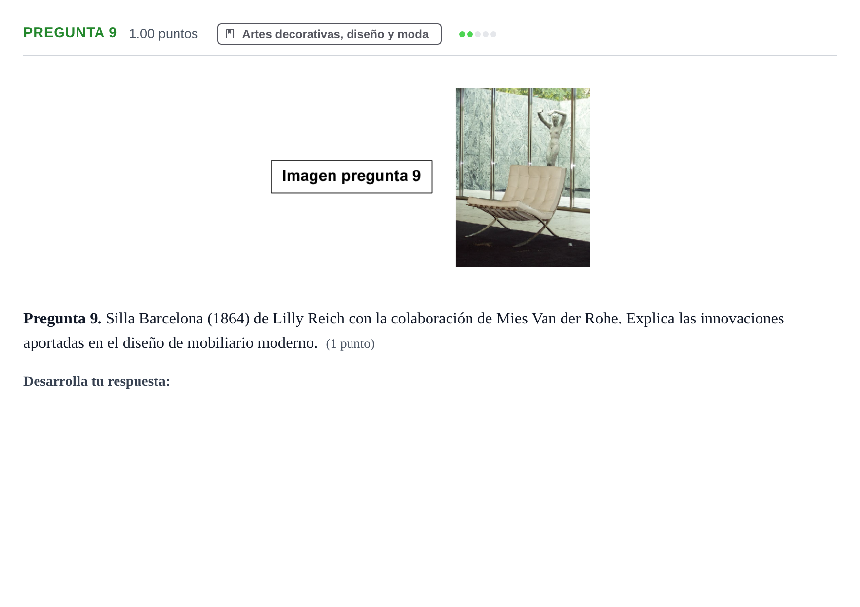 Enunciado: Pregunta 9 · Fundamentos Artísticos PAU Asturias Extraordinaria 2024