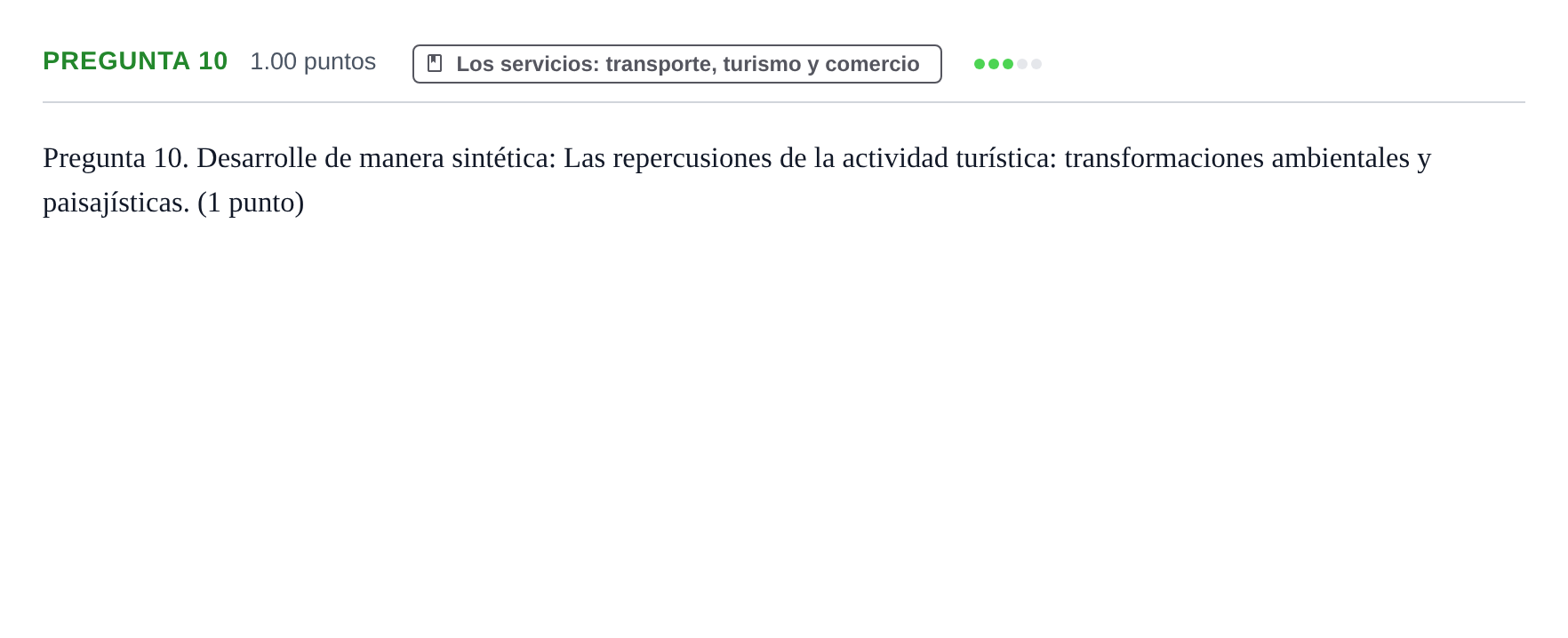 Enunciado: Pregunta 10 · Geografía PAU Asturias Ordinaria 2024