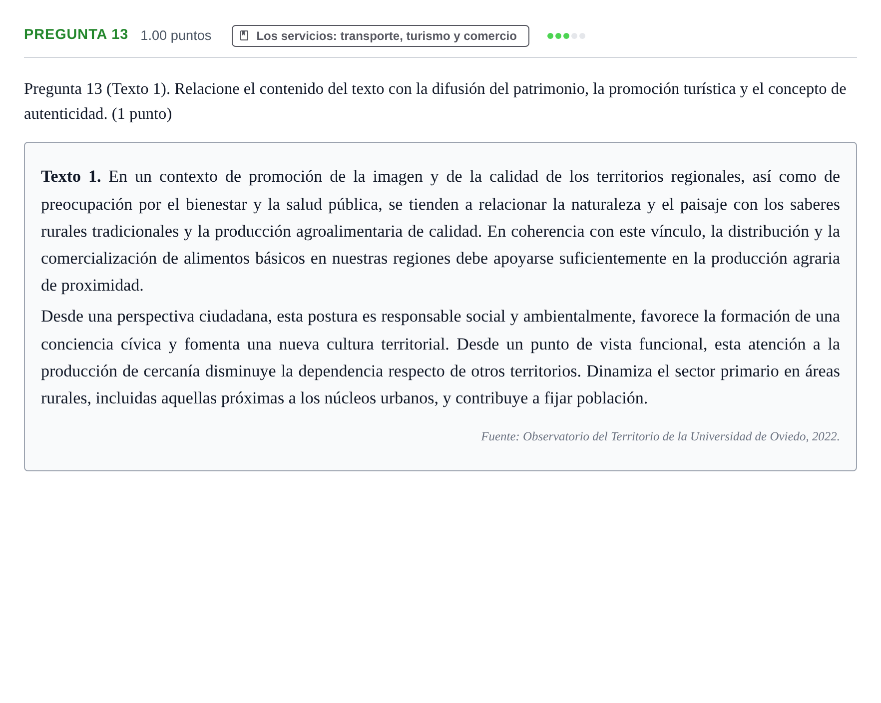 Enunciado: Pregunta 13 · Geografía PAU Asturias Ordinaria 2024