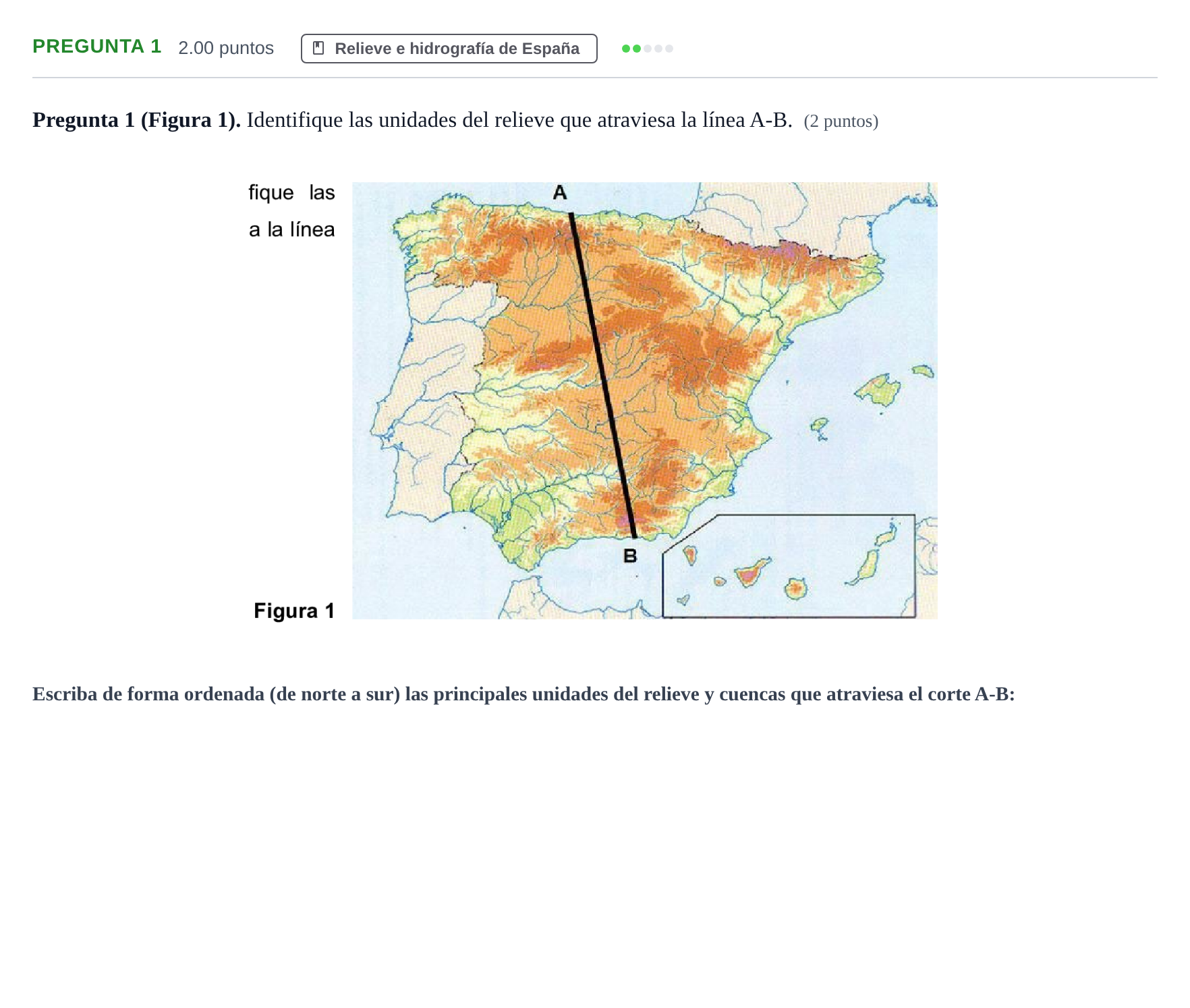 Enunciado: Pregunta 1 · Geografía PAU Asturias Ordinaria 2024