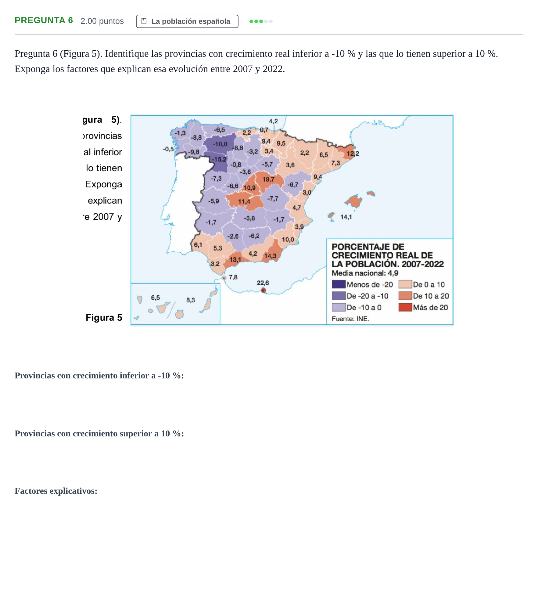 Enunciado: Pregunta 6 · Geografía PAU Asturias Ordinaria 2024
