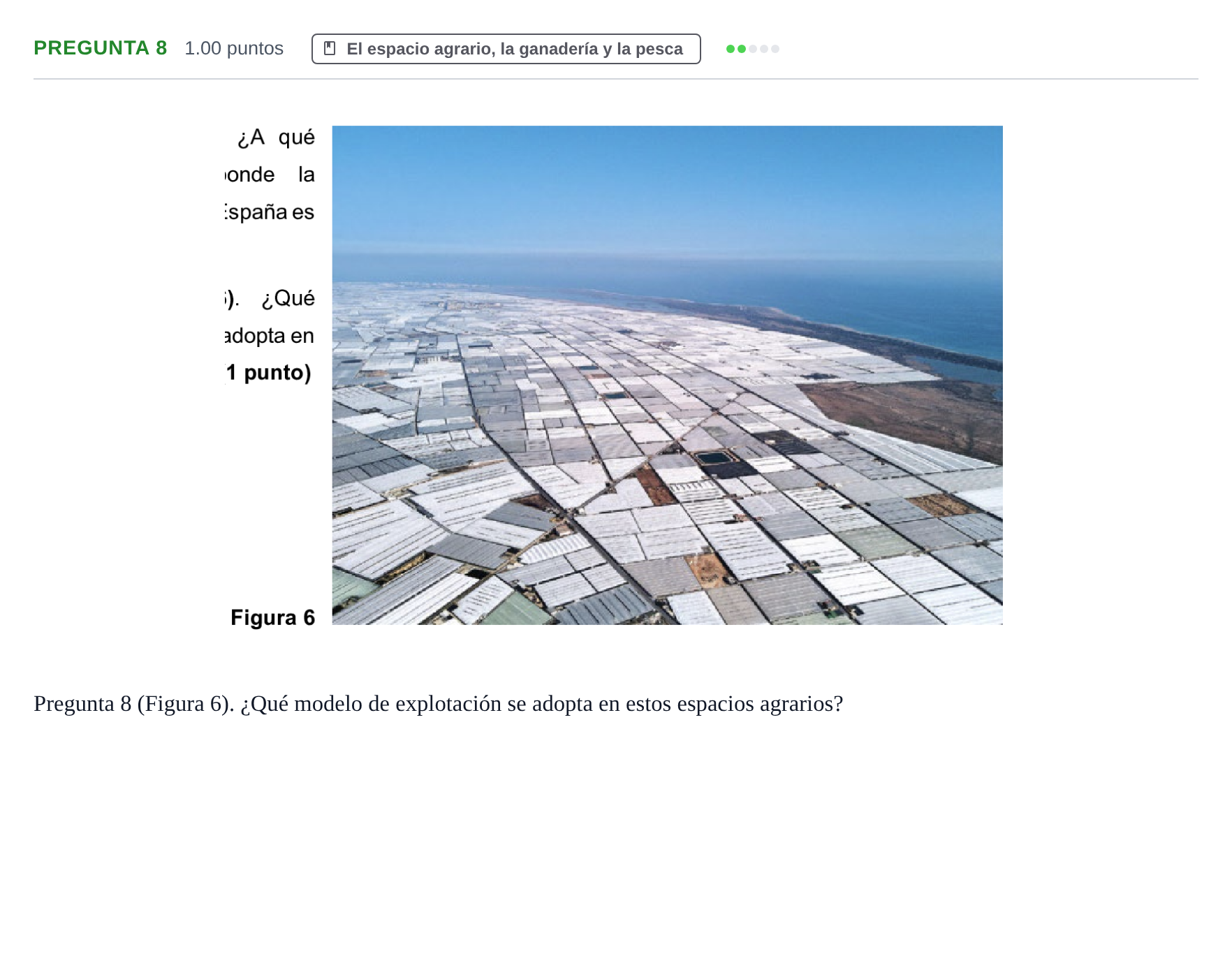 Enunciado: Pregunta 8 · Geografía PAU Asturias Ordinaria 2024